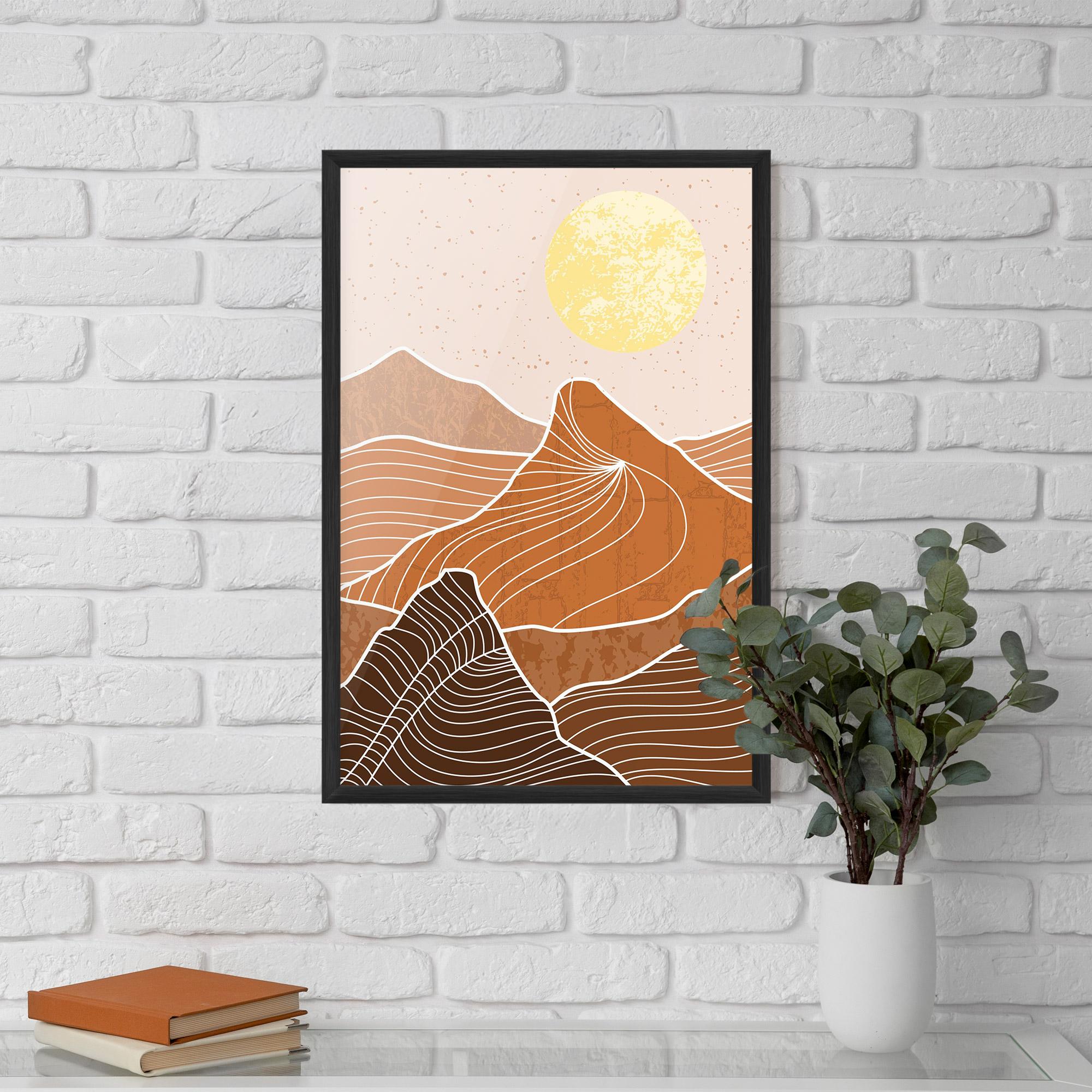 Plakat w Ramie Orange Mountain mockup 5