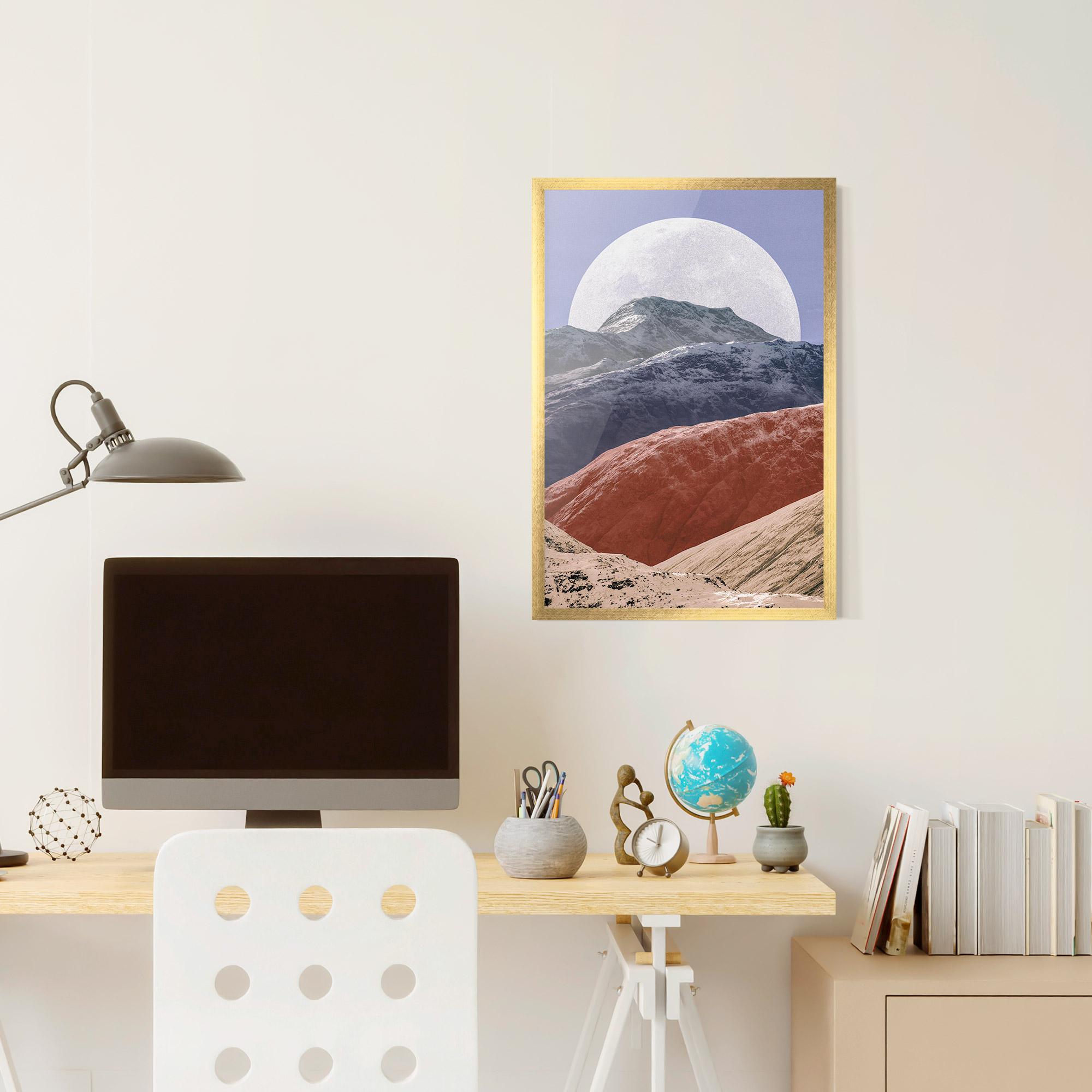 Plakat w Ramie Moon Mountain Art mockup 6
