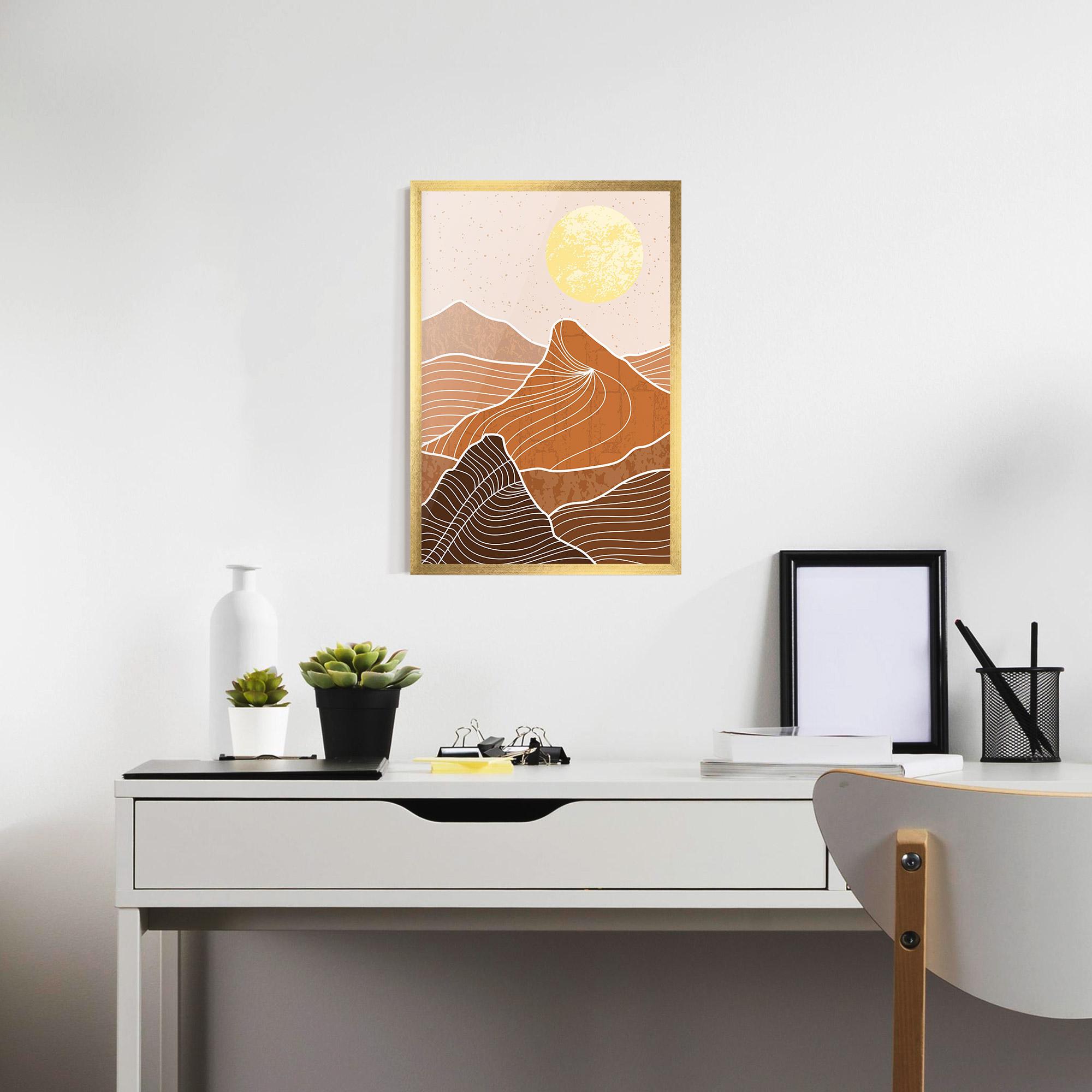 Plakat w Ramie Orange Mountain mockup 7