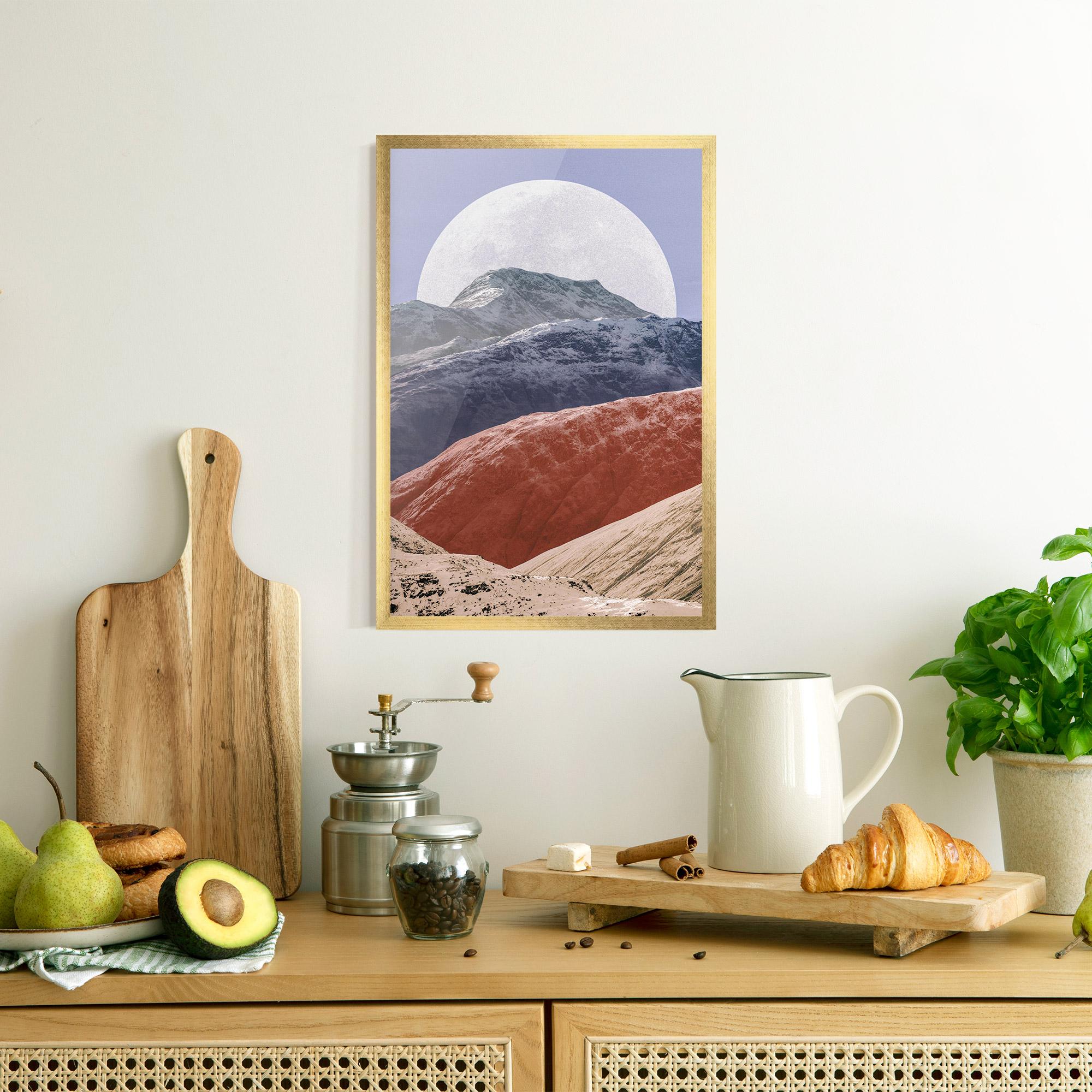 Plakat w Ramie Moon Mountain Art mockup 8