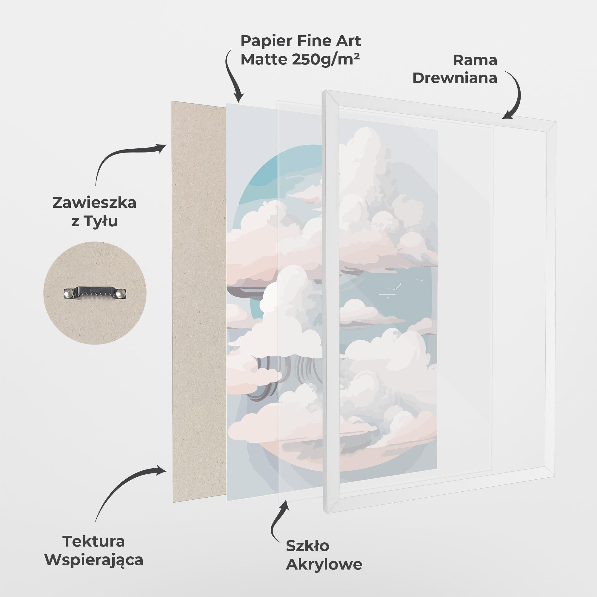 Plakat w Ramie Cloud White Art mockup 1