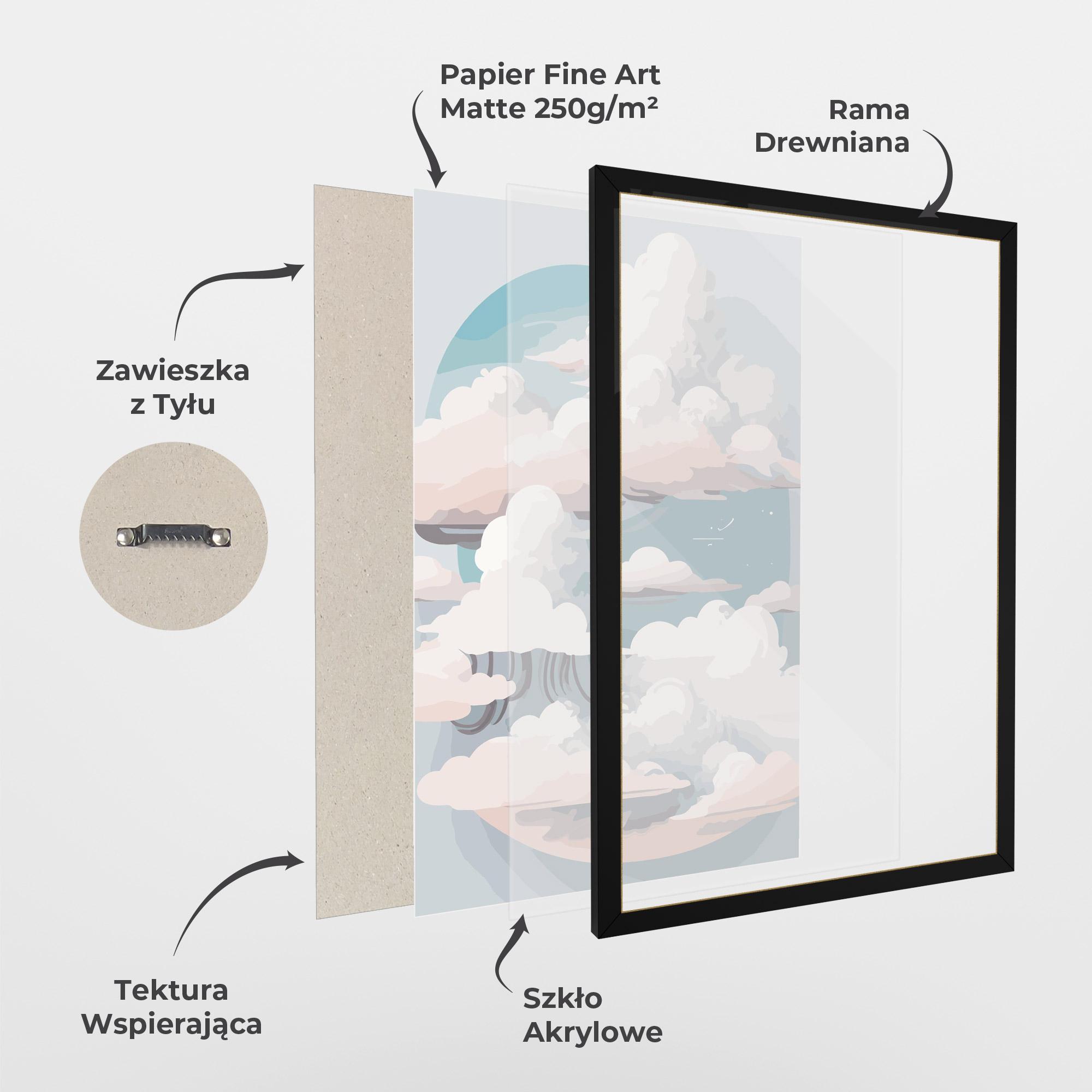 Plakat w Ramie Cloud White Art mockup 1