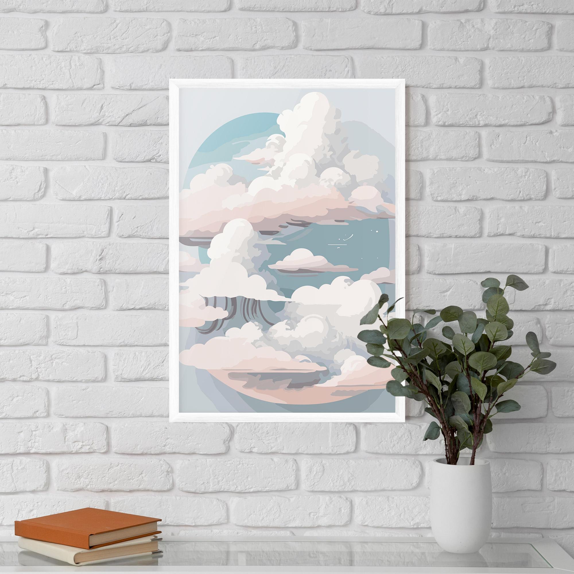 Plakat w Ramie Cloud White Art mockup 5
