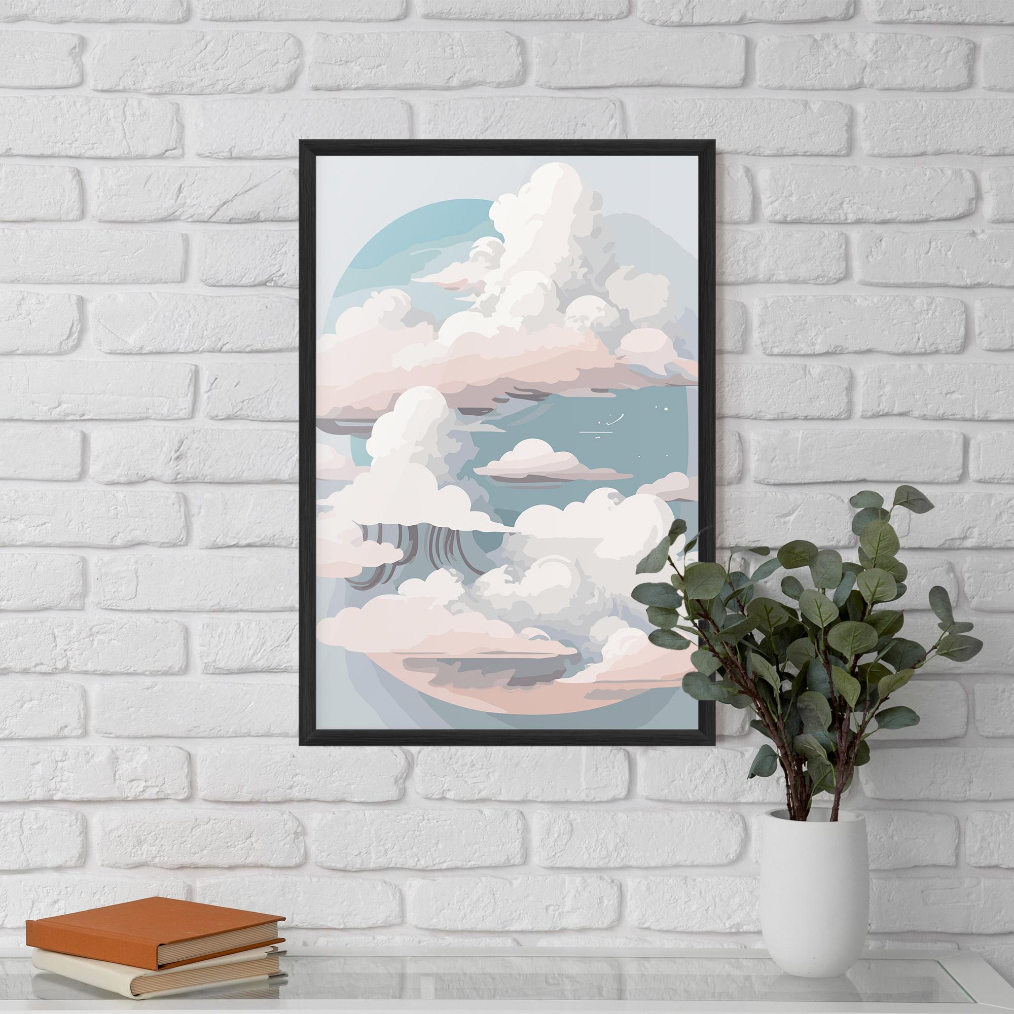 Plakat w Ramie Cloud White Art mockup 5