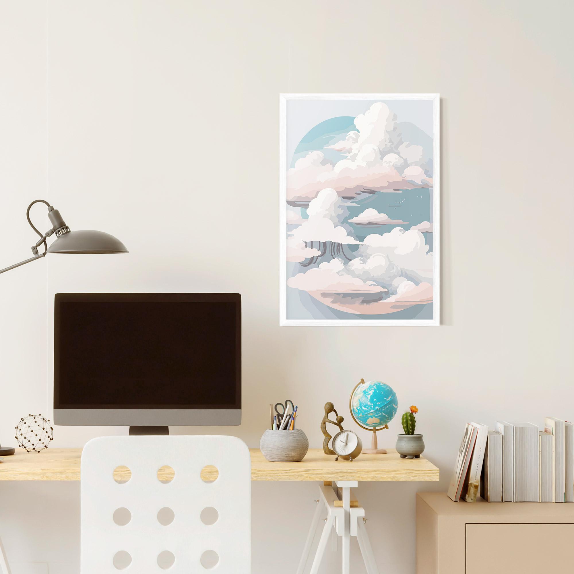 Plakat w Ramie Cloud White Art mockup 6