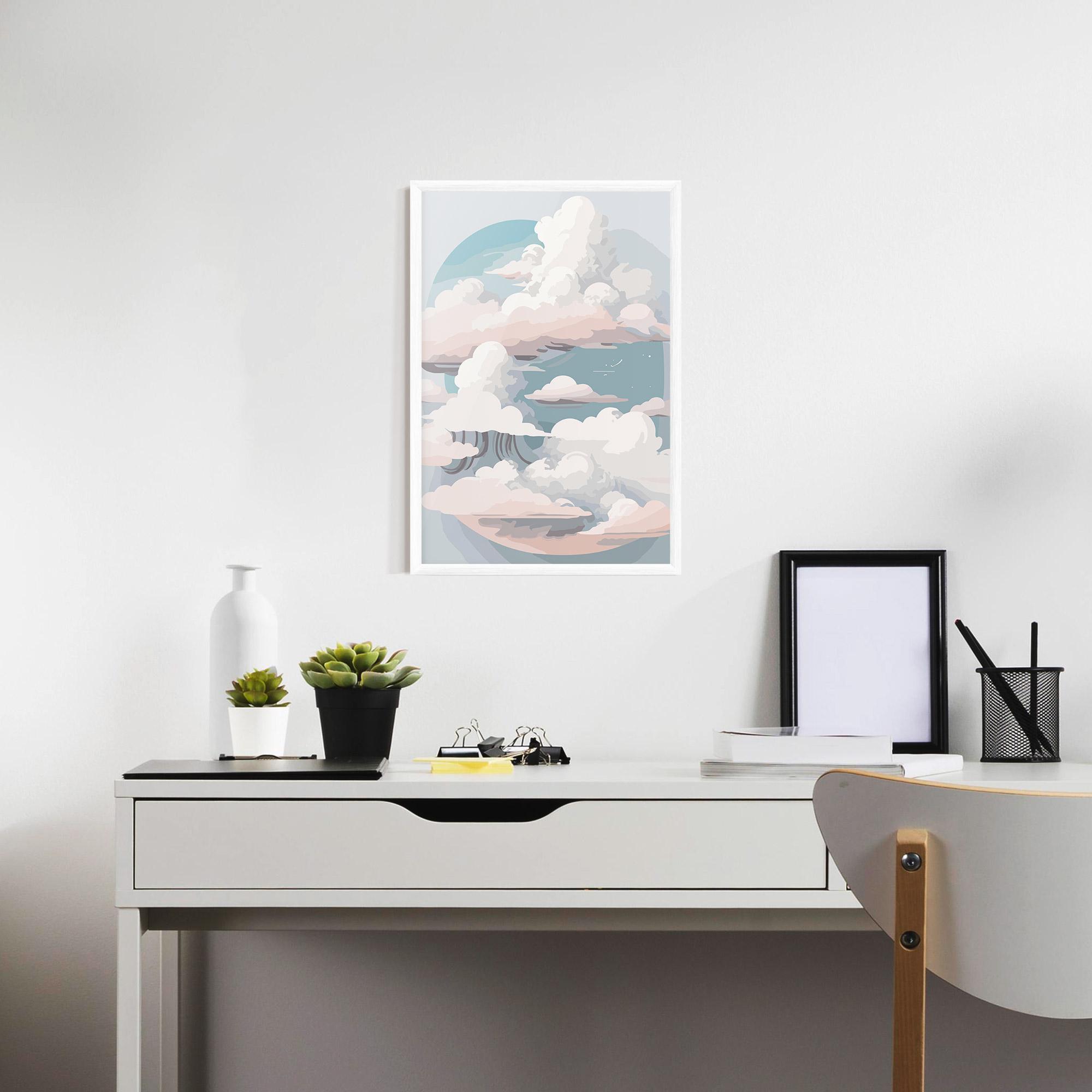 Plakat w Ramie Cloud White Art mockup 7