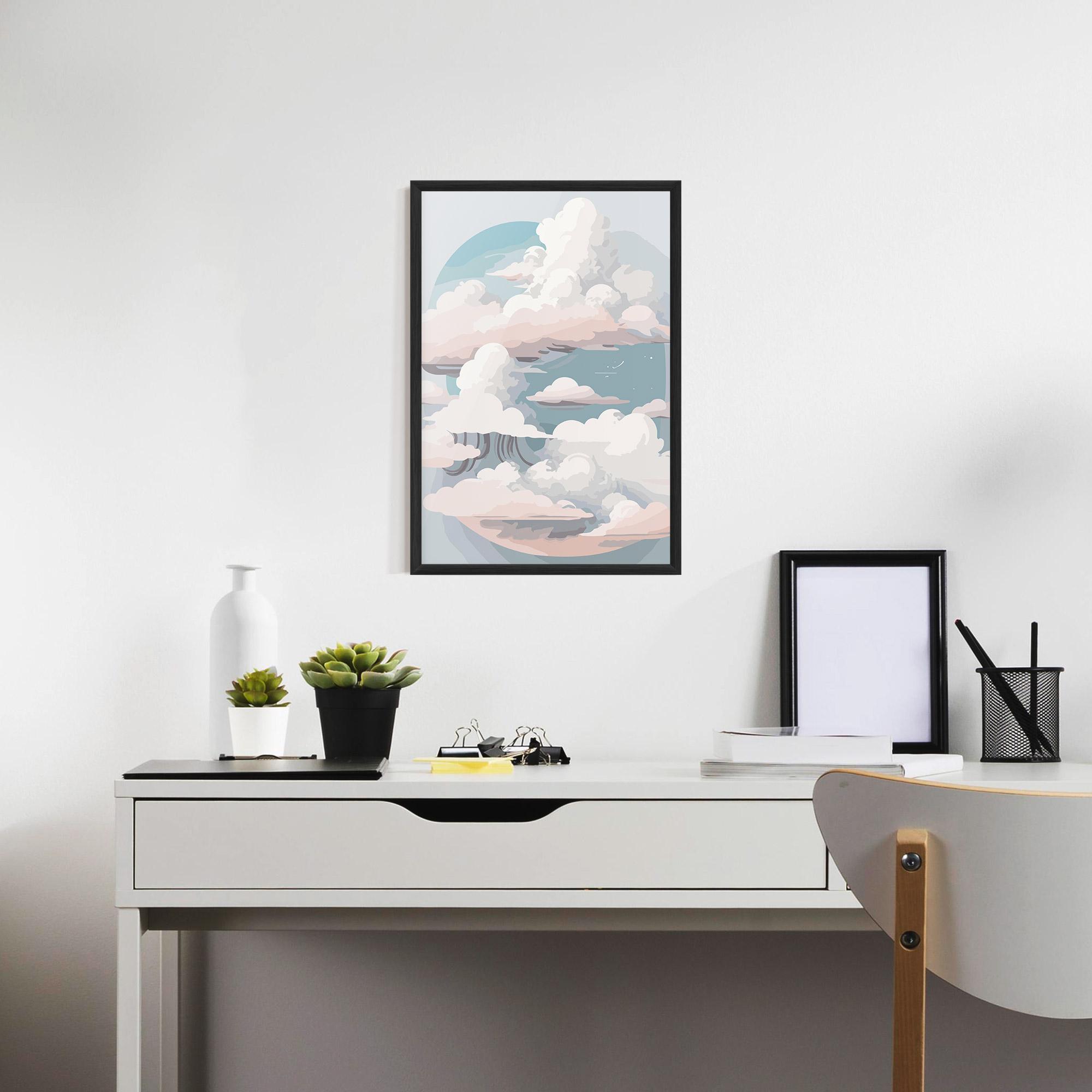 Plakat w Ramie Cloud White Art mockup 7