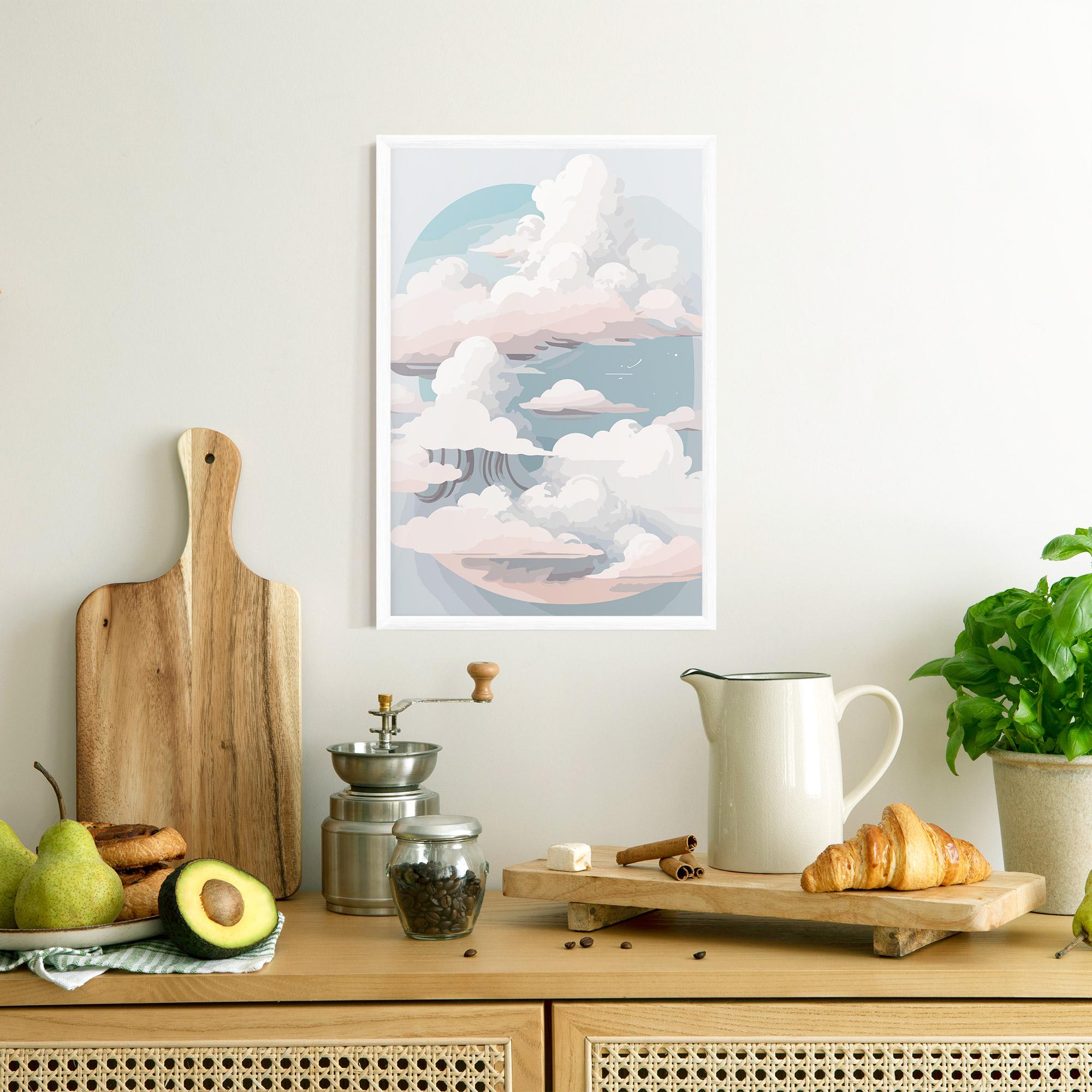 Plakat w Ramie Cloud White Art mockup 8