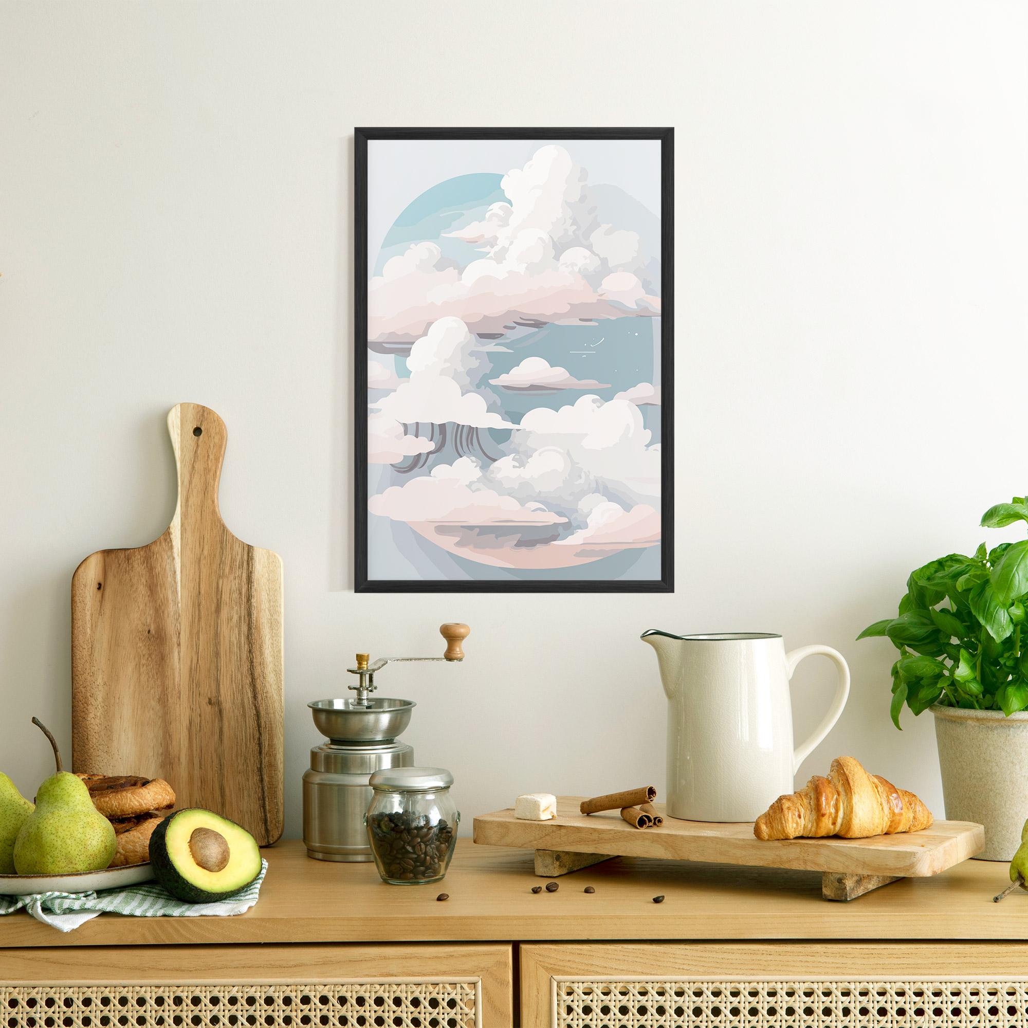 Plakat w Ramie Cloud White Art mockup 8
