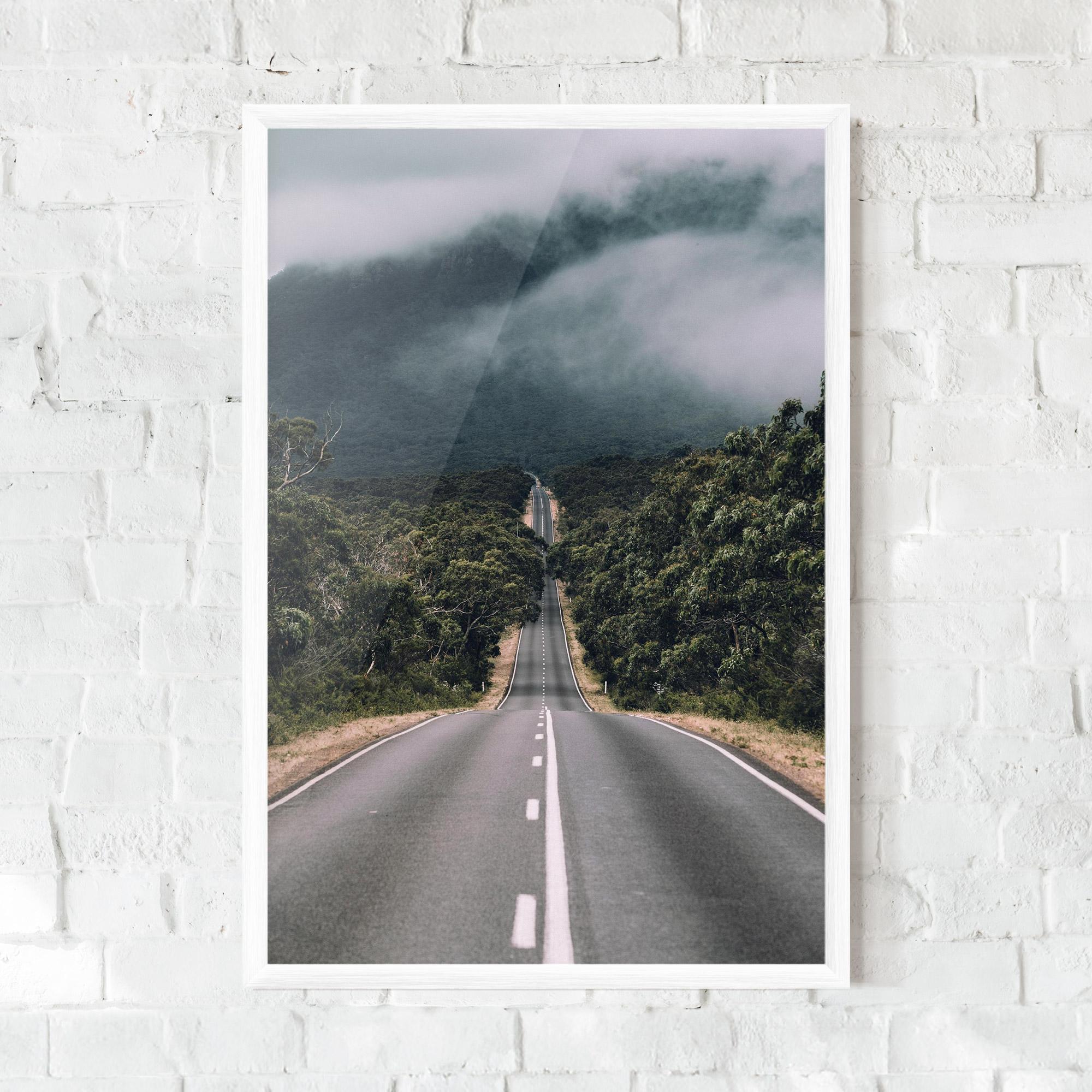 Plakat w Ramie Forest Driving Road mockup 0