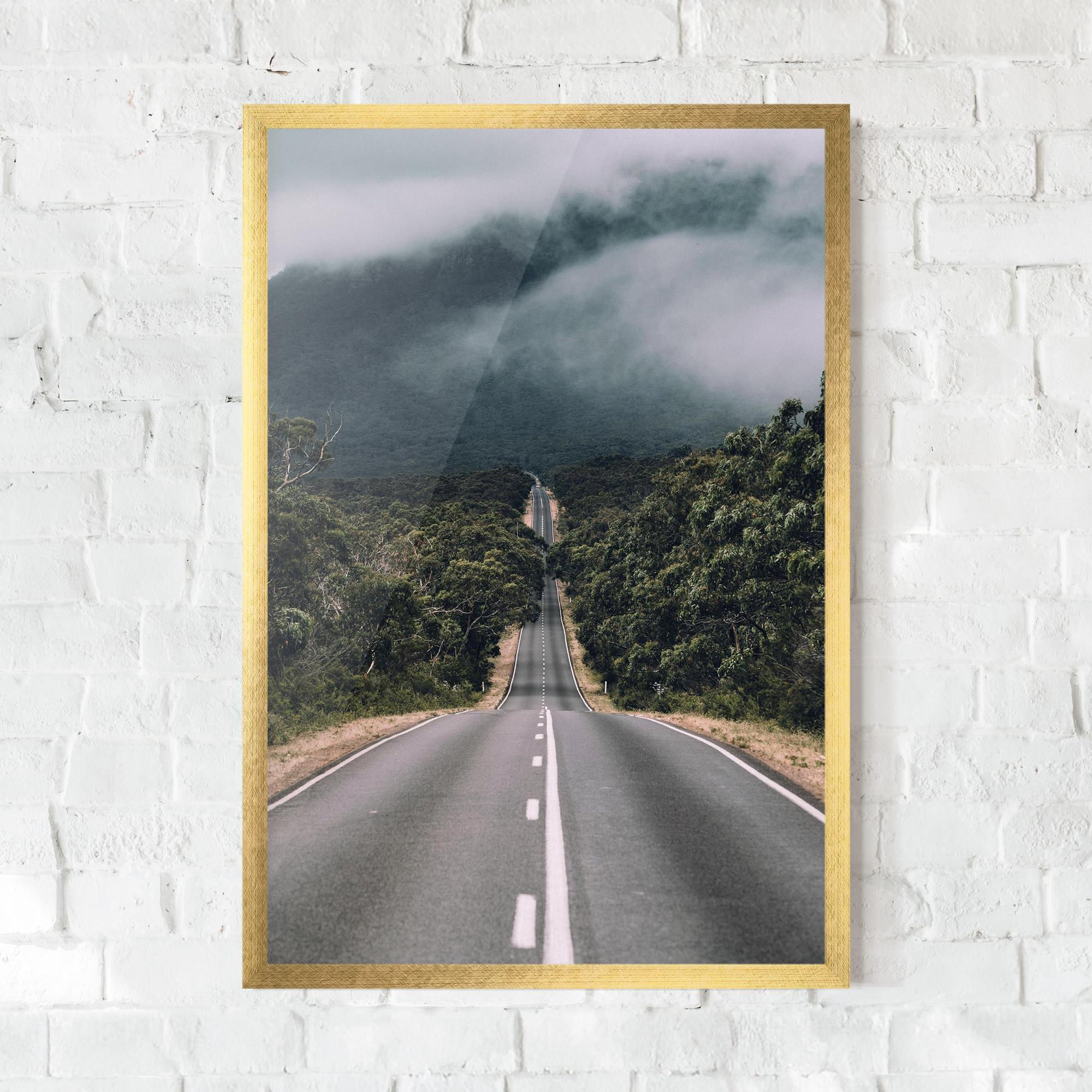 Plakat w Ramie Forest Driving Road mockup 0