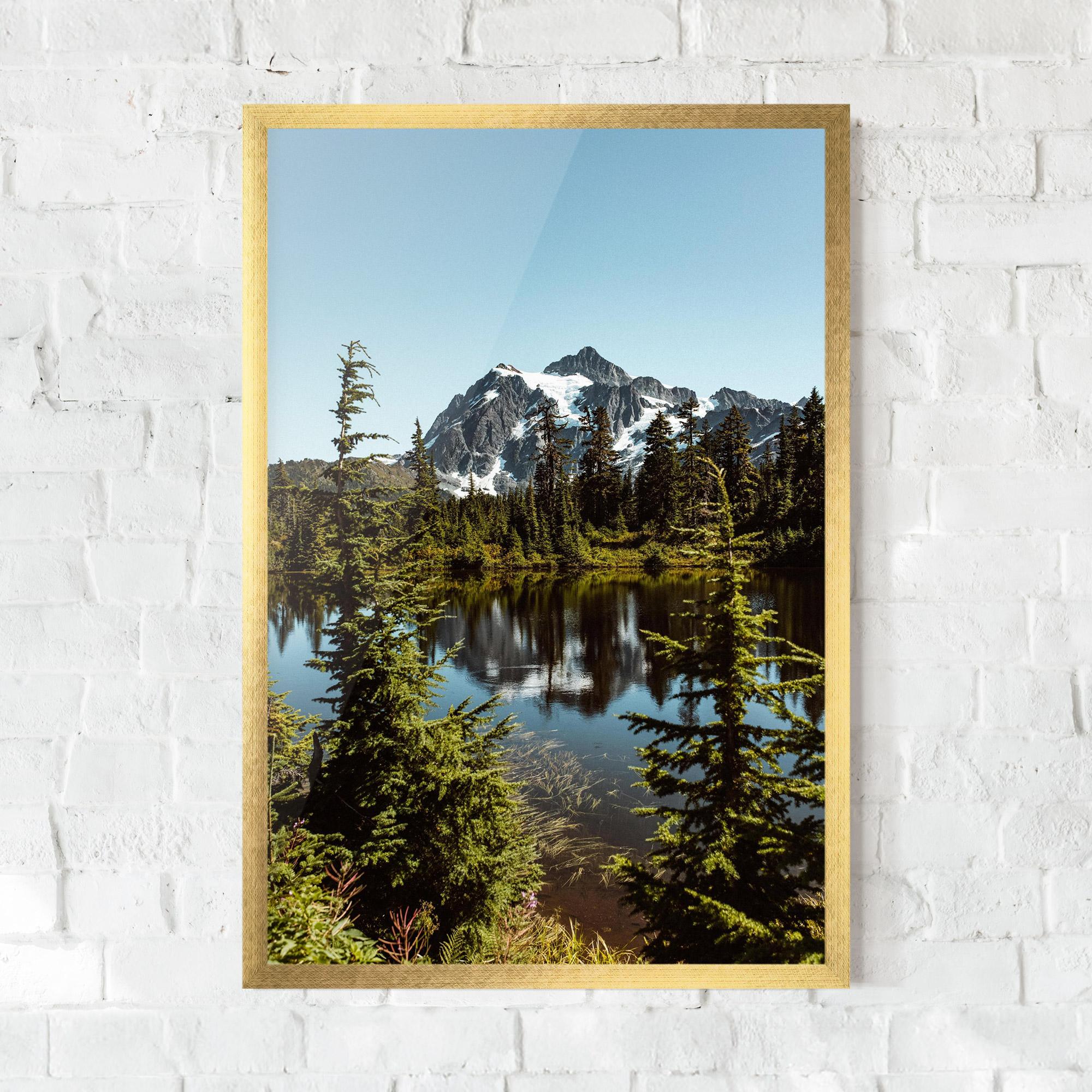 Plakat w Ramie Forest Snow Mountain mockup 0