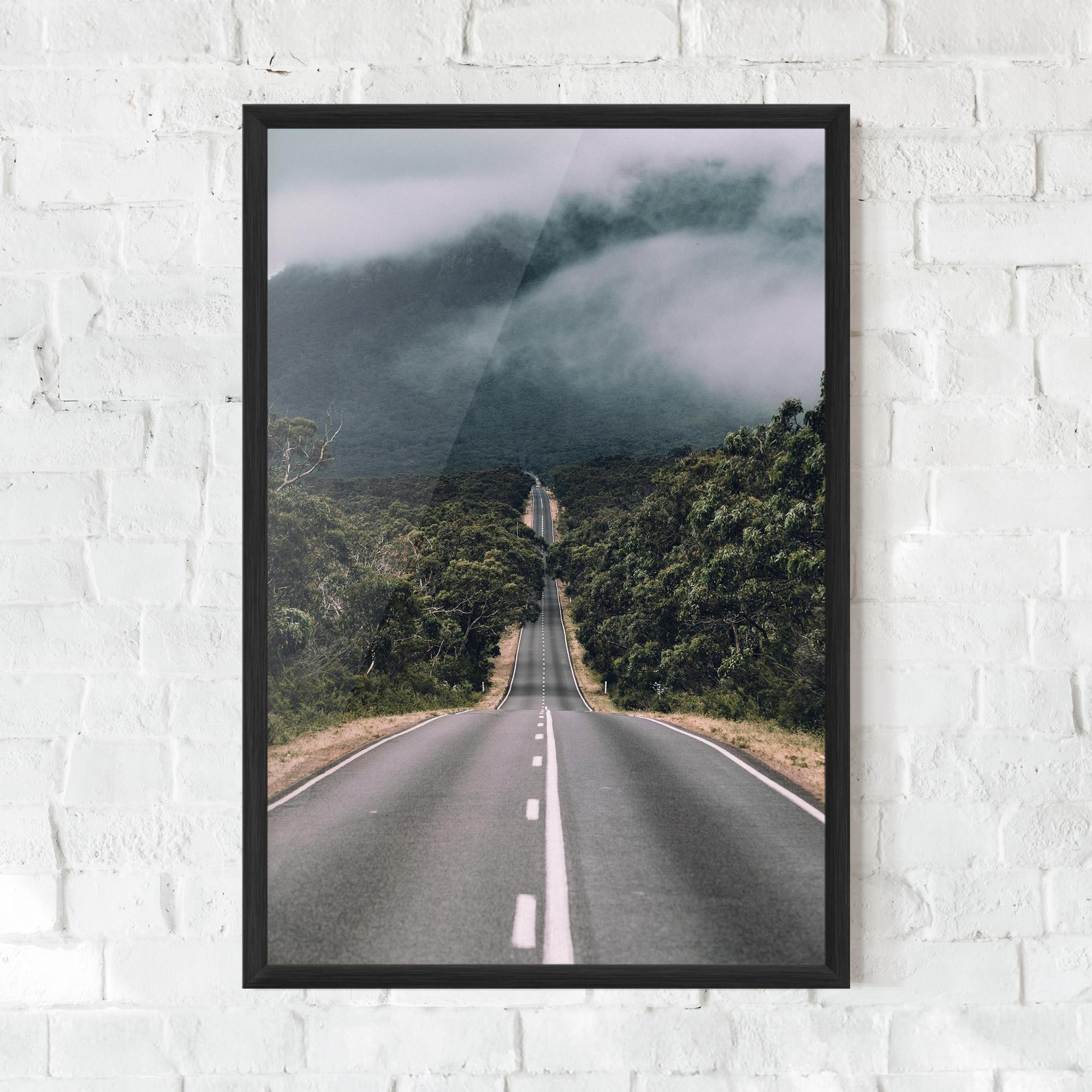 Plakat w Ramie Forest Driving Road mockup 0