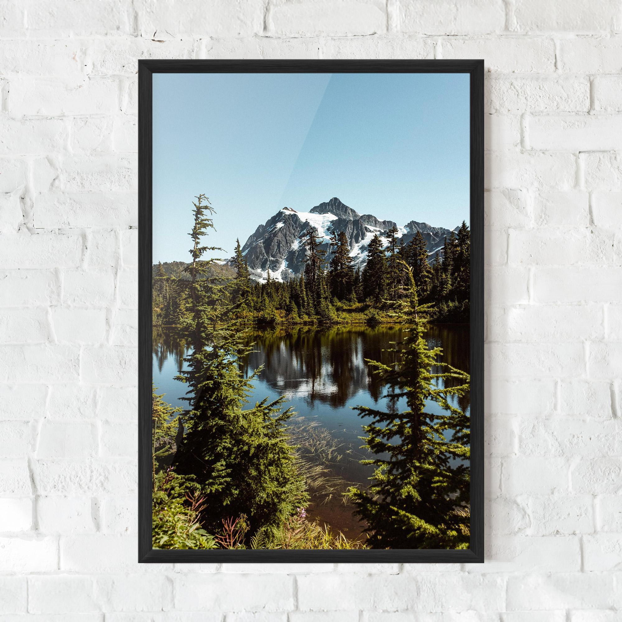 Plakat w Ramie Forest Snow Mountain mockup 0