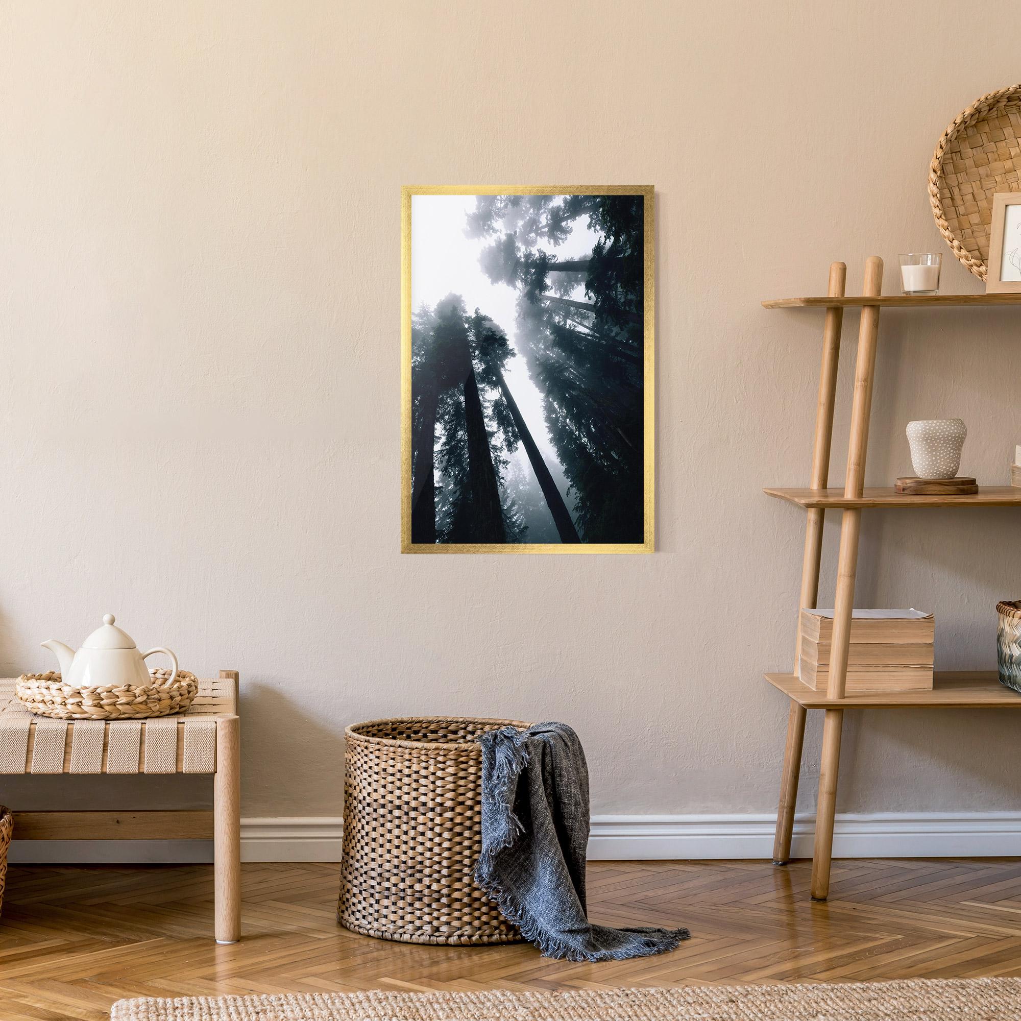 Plakat w Ramie Foggy Big Trees mockup 9