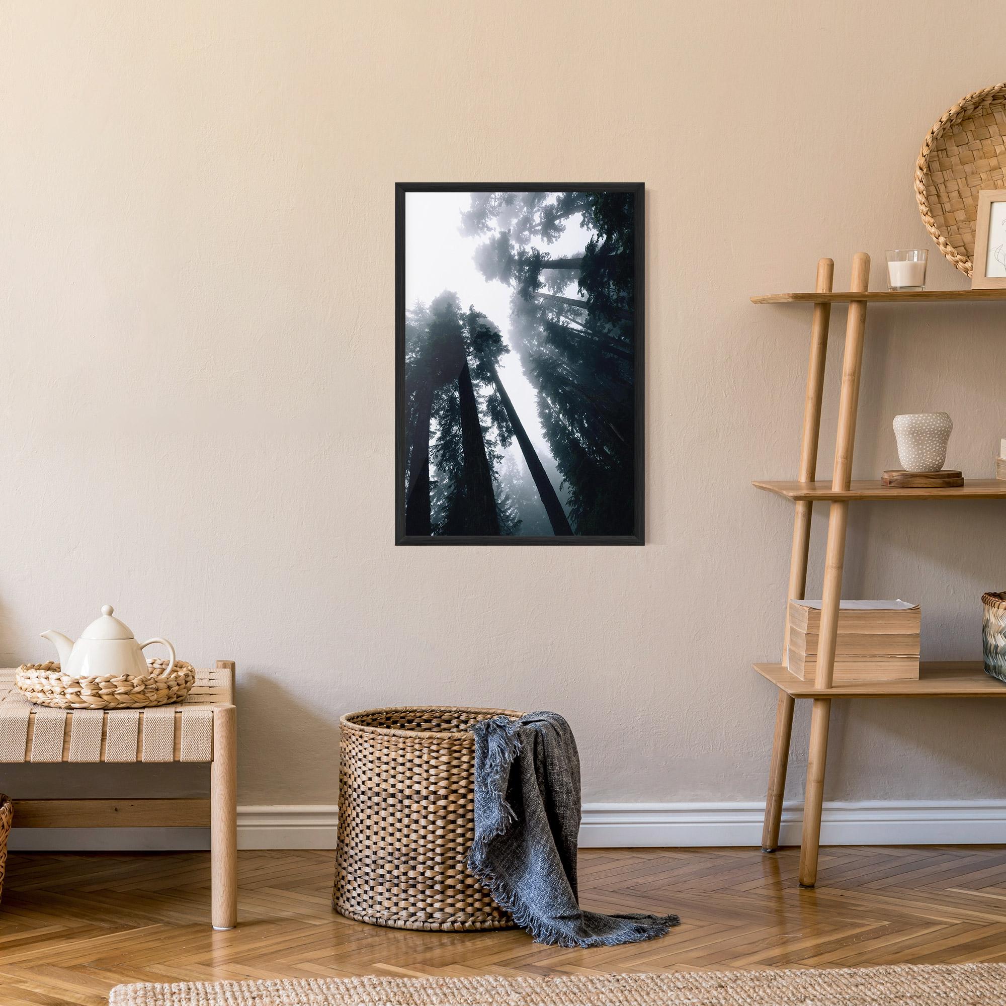 Plakat w Ramie Foggy Big Trees mockup 9