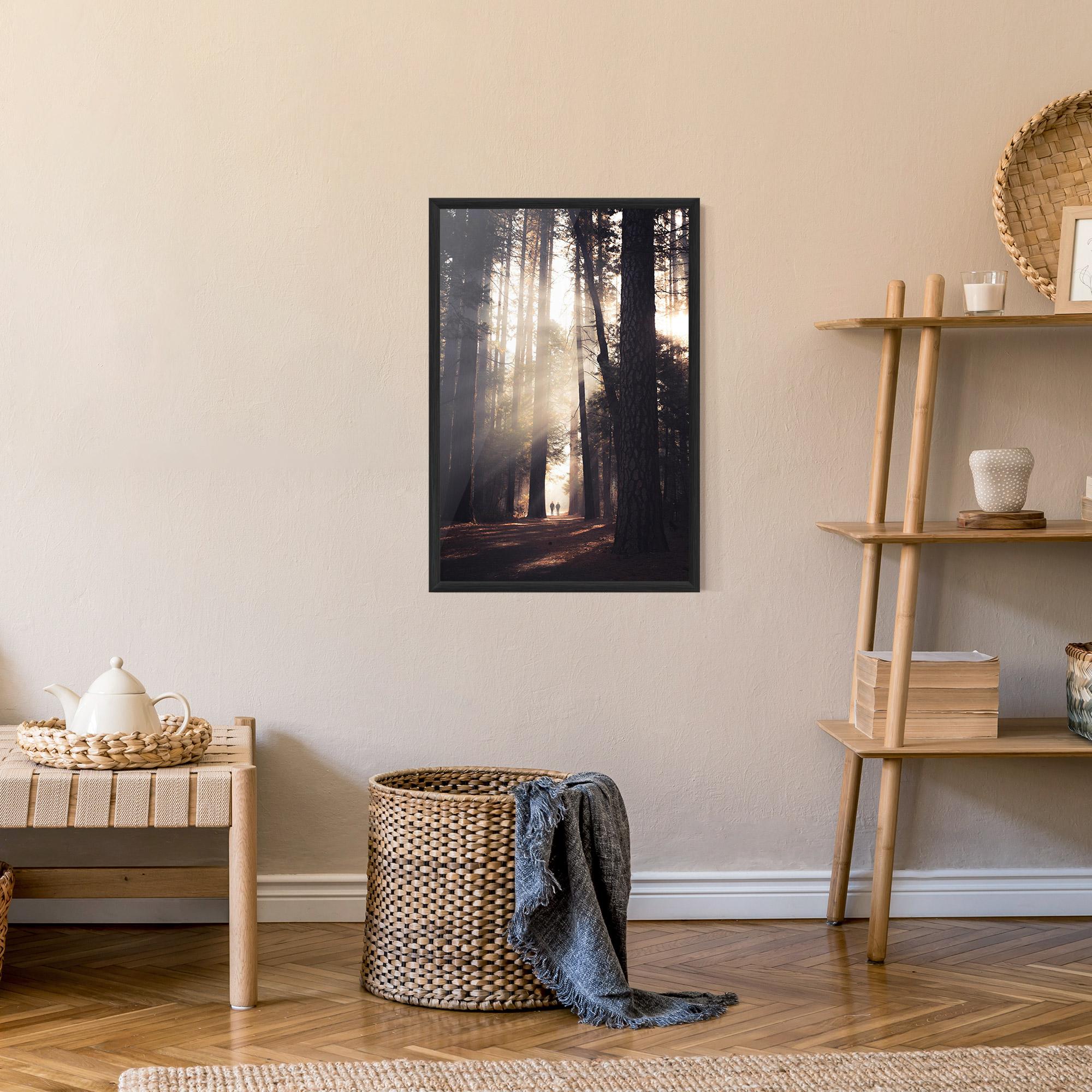 Plakat w Ramie Foggy Couple Forest mockup 9