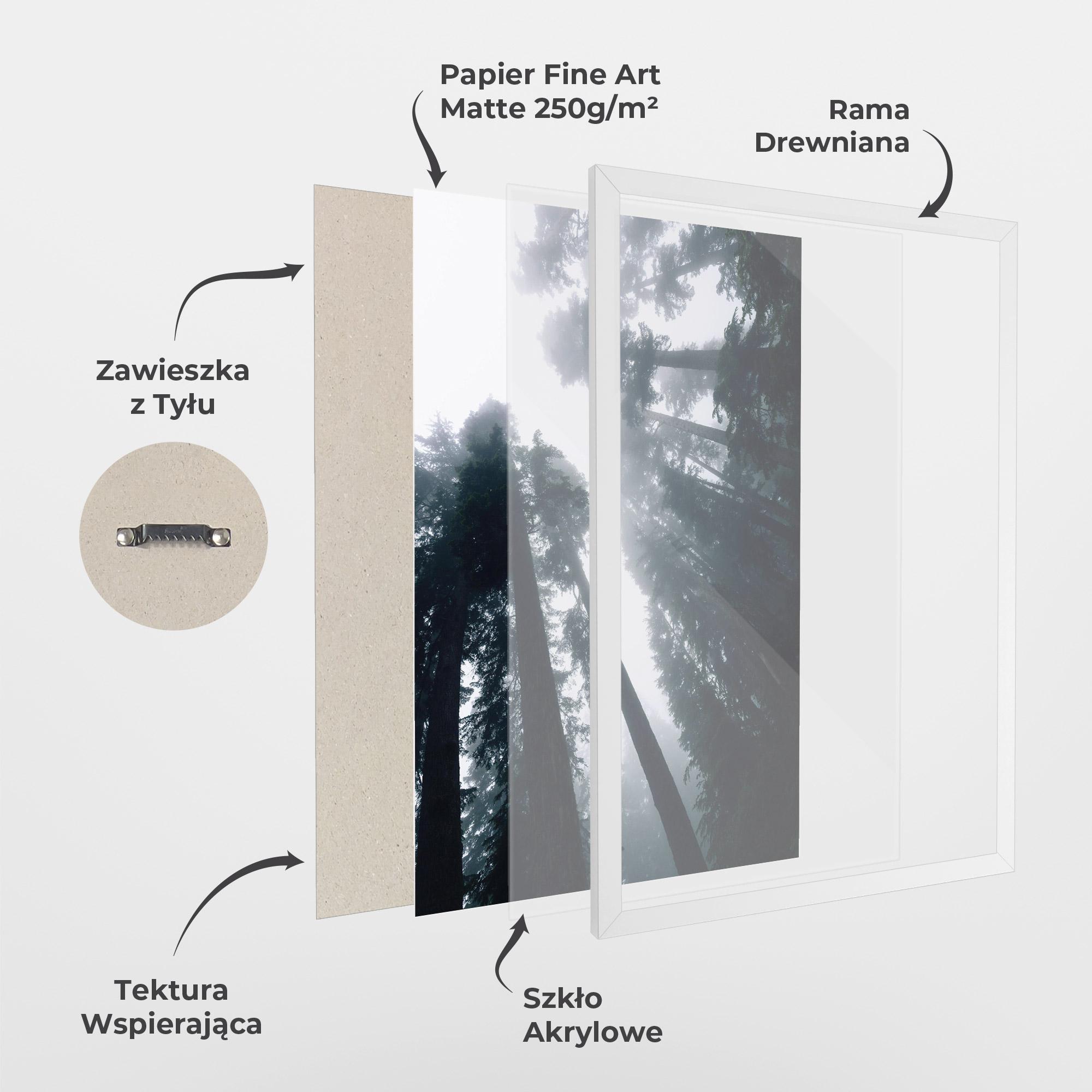 Plakat w Ramie Foggy Big Trees mockup 1