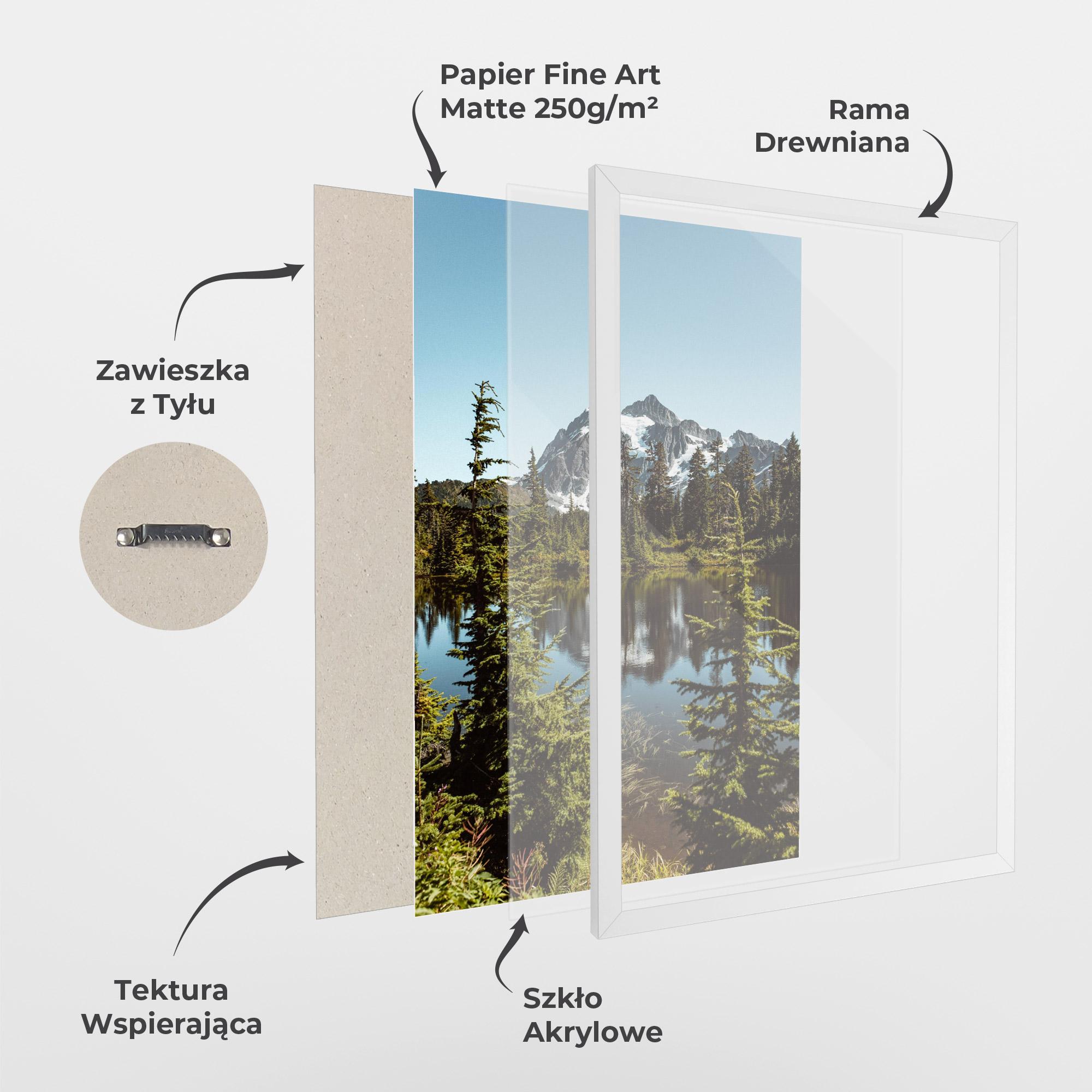 Plakat w Ramie Forest Snow Mountain mockup 1