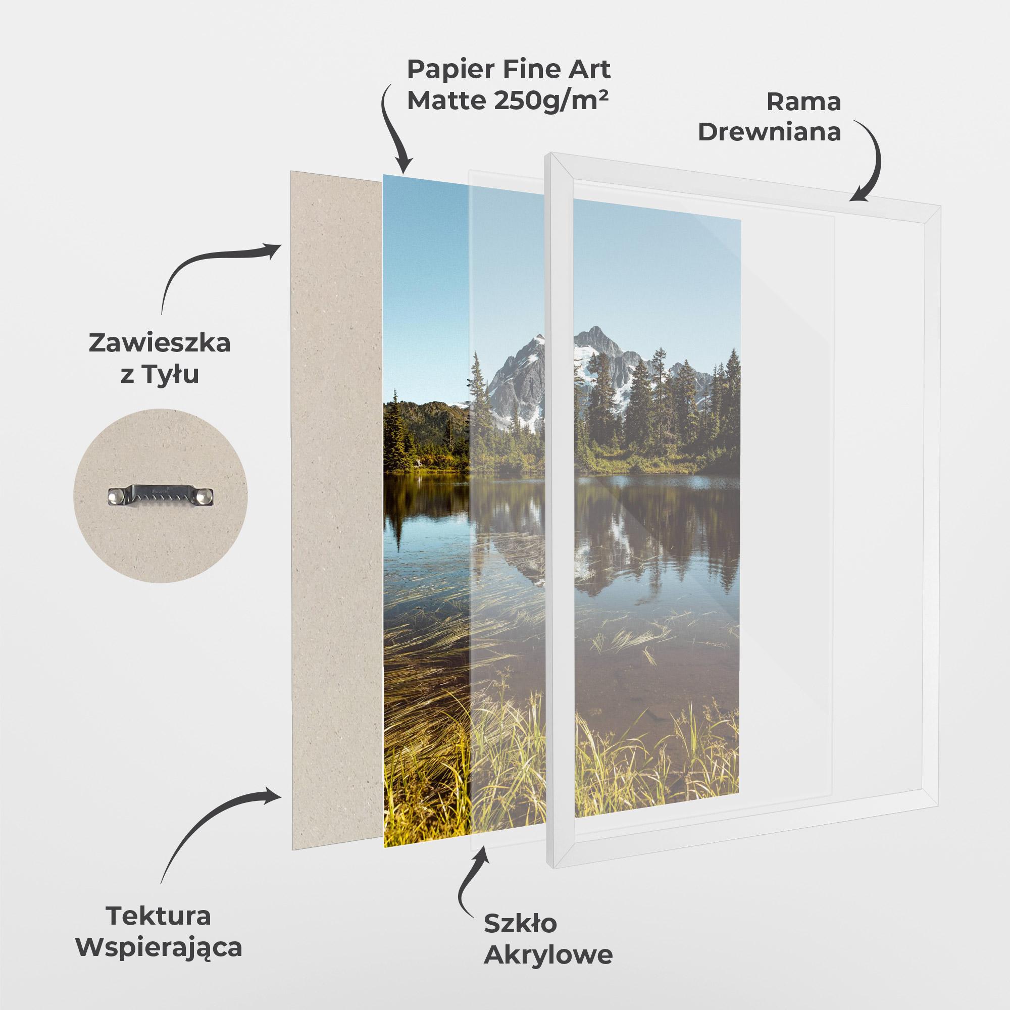 Plakat w Ramie Lake Snow Mountain mockup 1