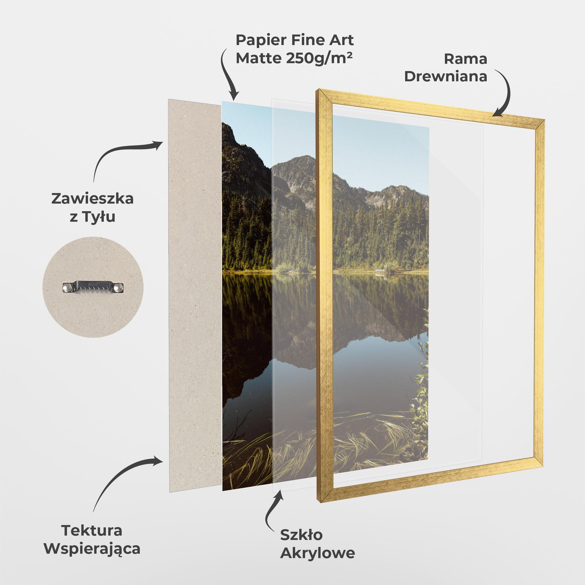 Plakat w Ramie Big Lake Mountain mockup 1