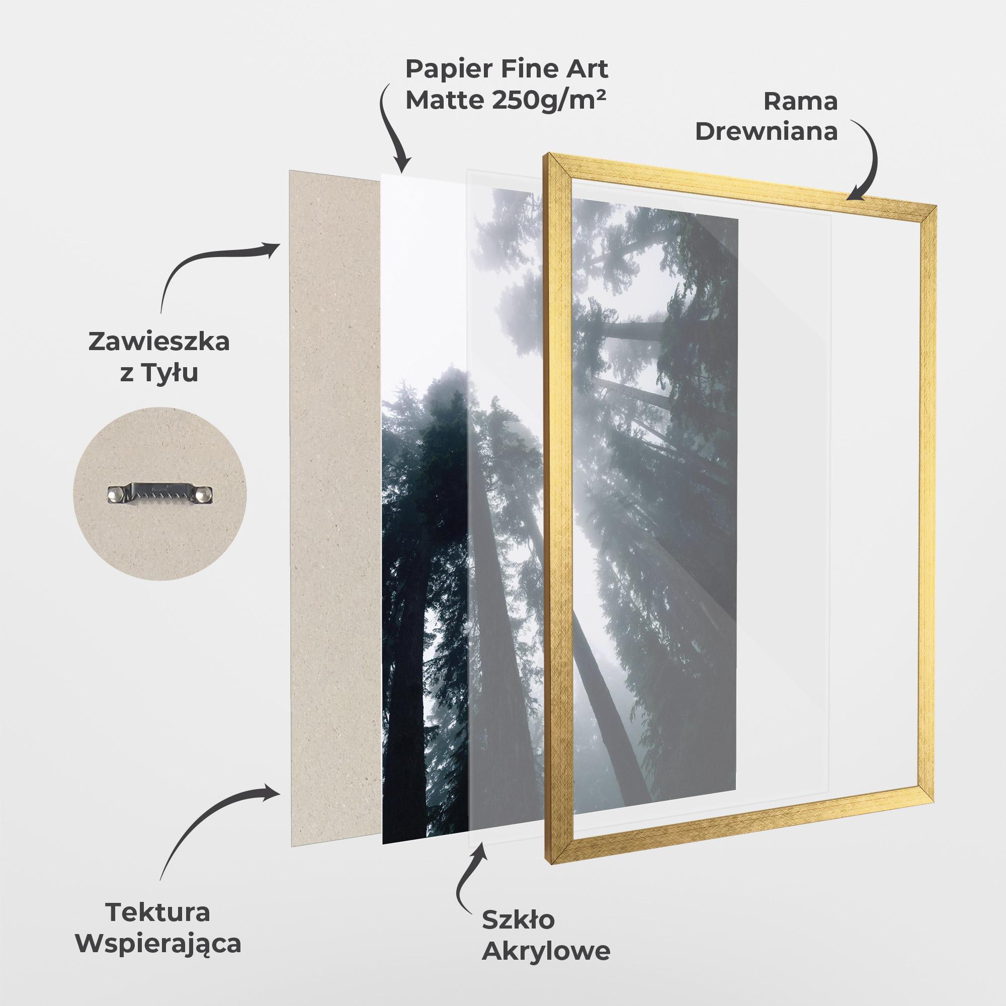 Plakat w Ramie Foggy Big Trees mockup 1