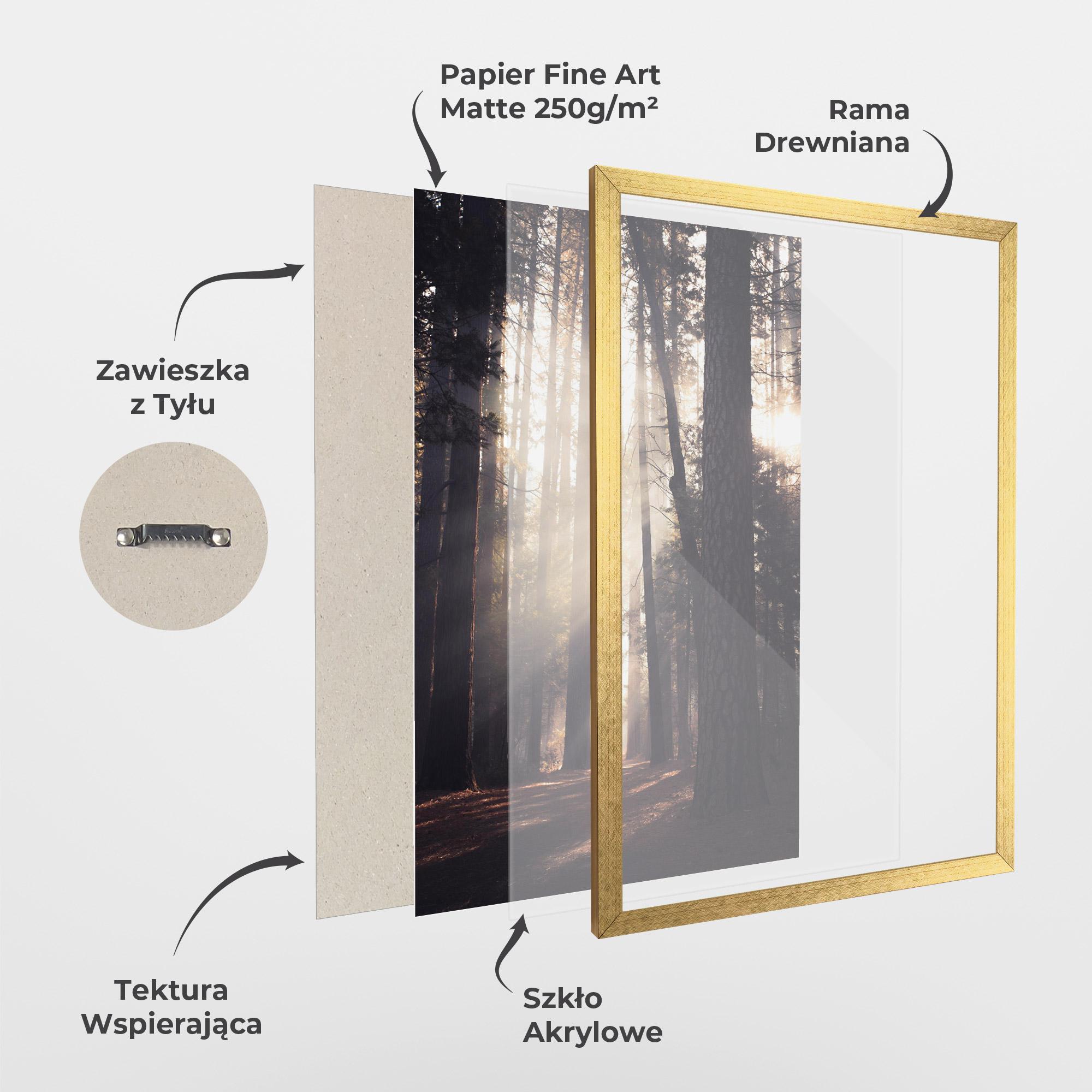 Plakat w Ramie Foggy Couple Forest mockup 1