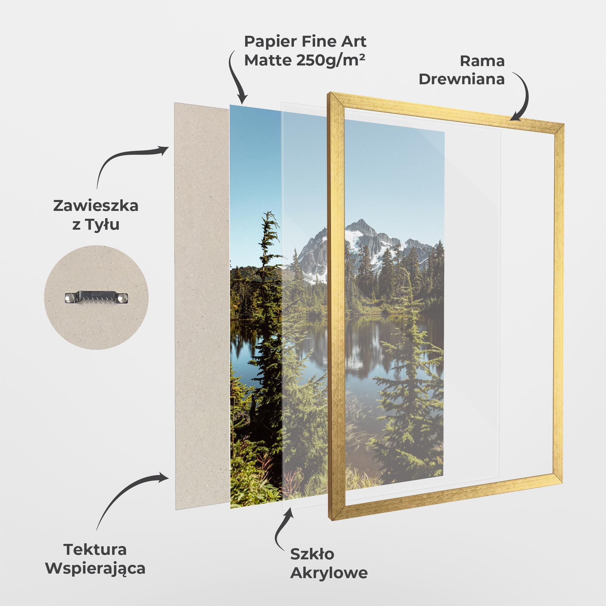 Plakat w Ramie Forest Snow Mountain mockup 1