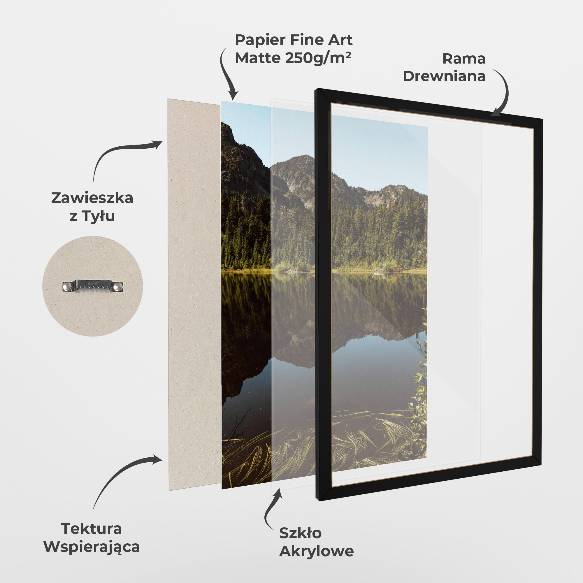 Plakat w Ramie Big Lake Mountain mockup 1