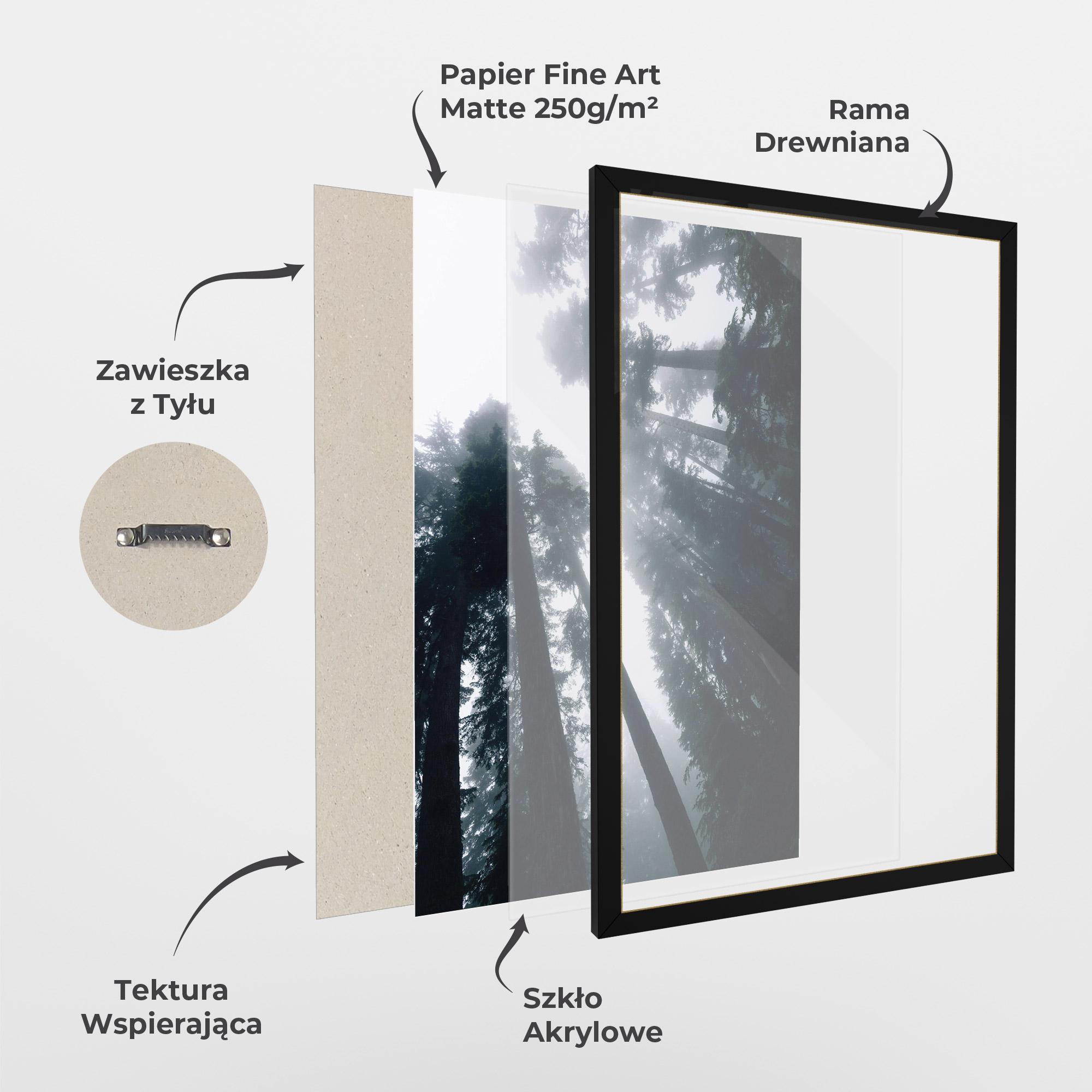 Plakat w Ramie Foggy Big Trees mockup 1
