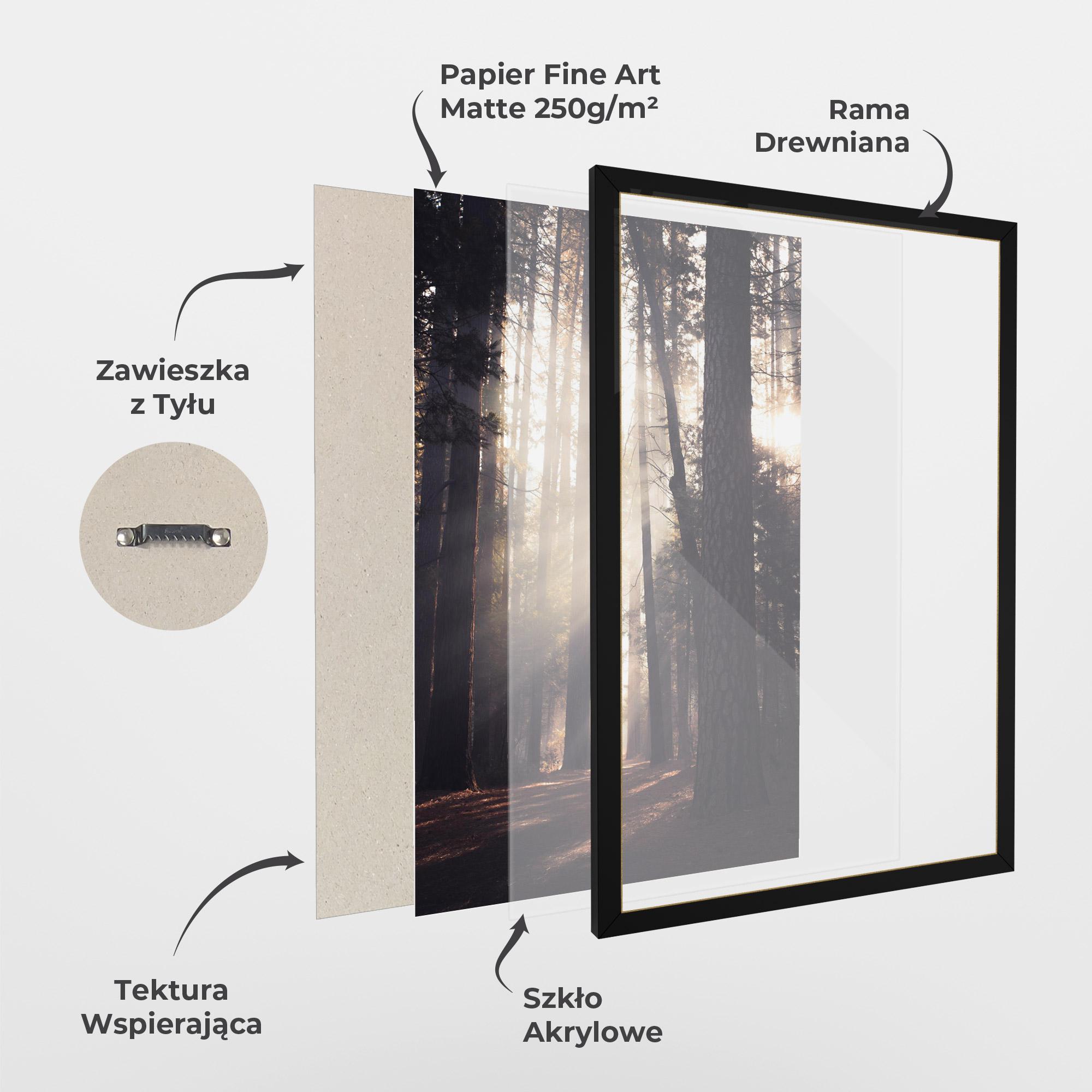 Plakat w Ramie Foggy Couple Forest mockup 1