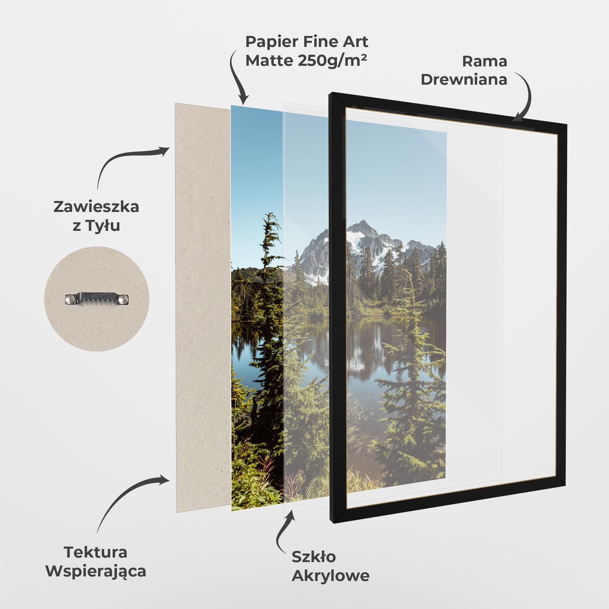 Plakat w Ramie Forest Snow Mountain mockup 1