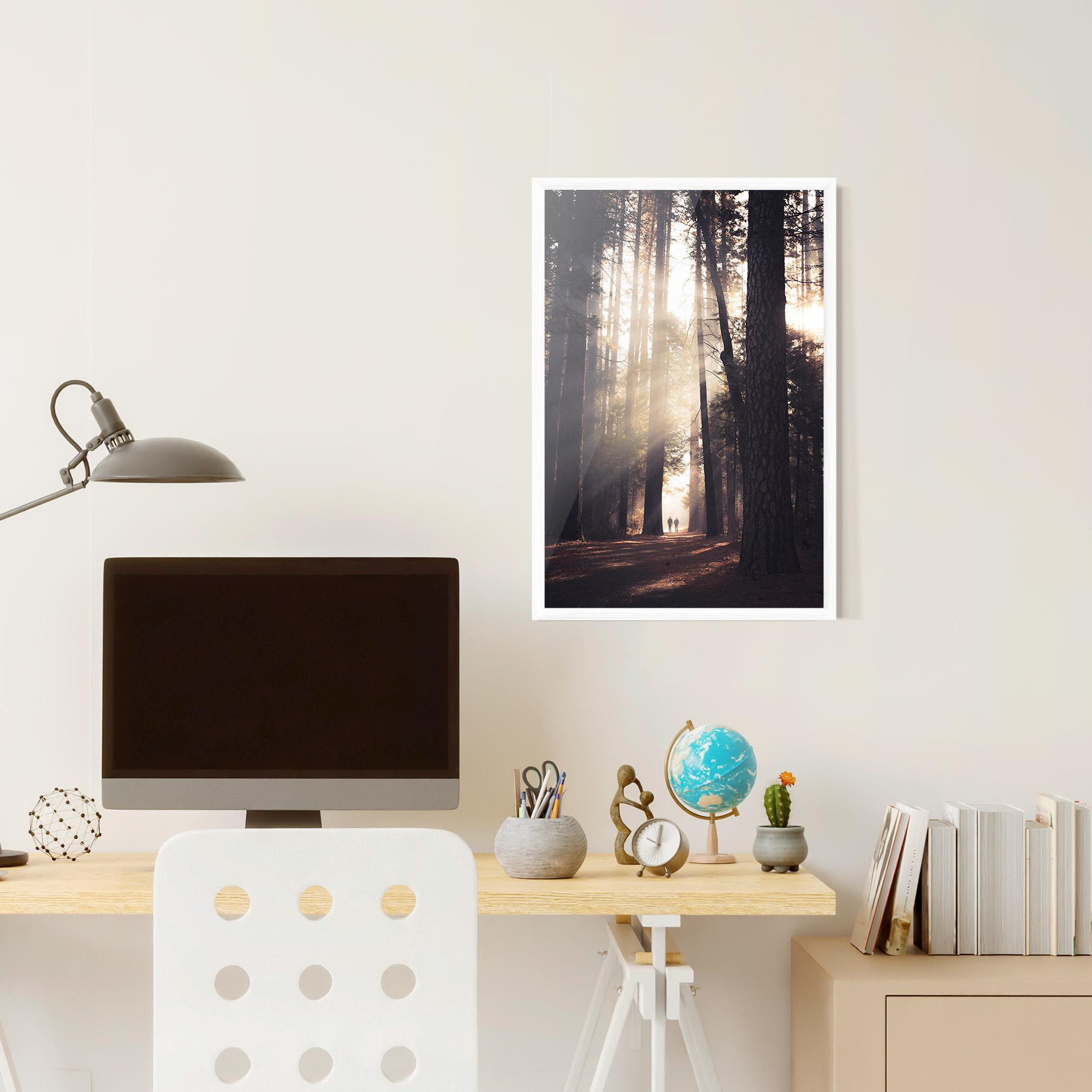 Plakat w Ramie Foggy Couple Forest mockup 6