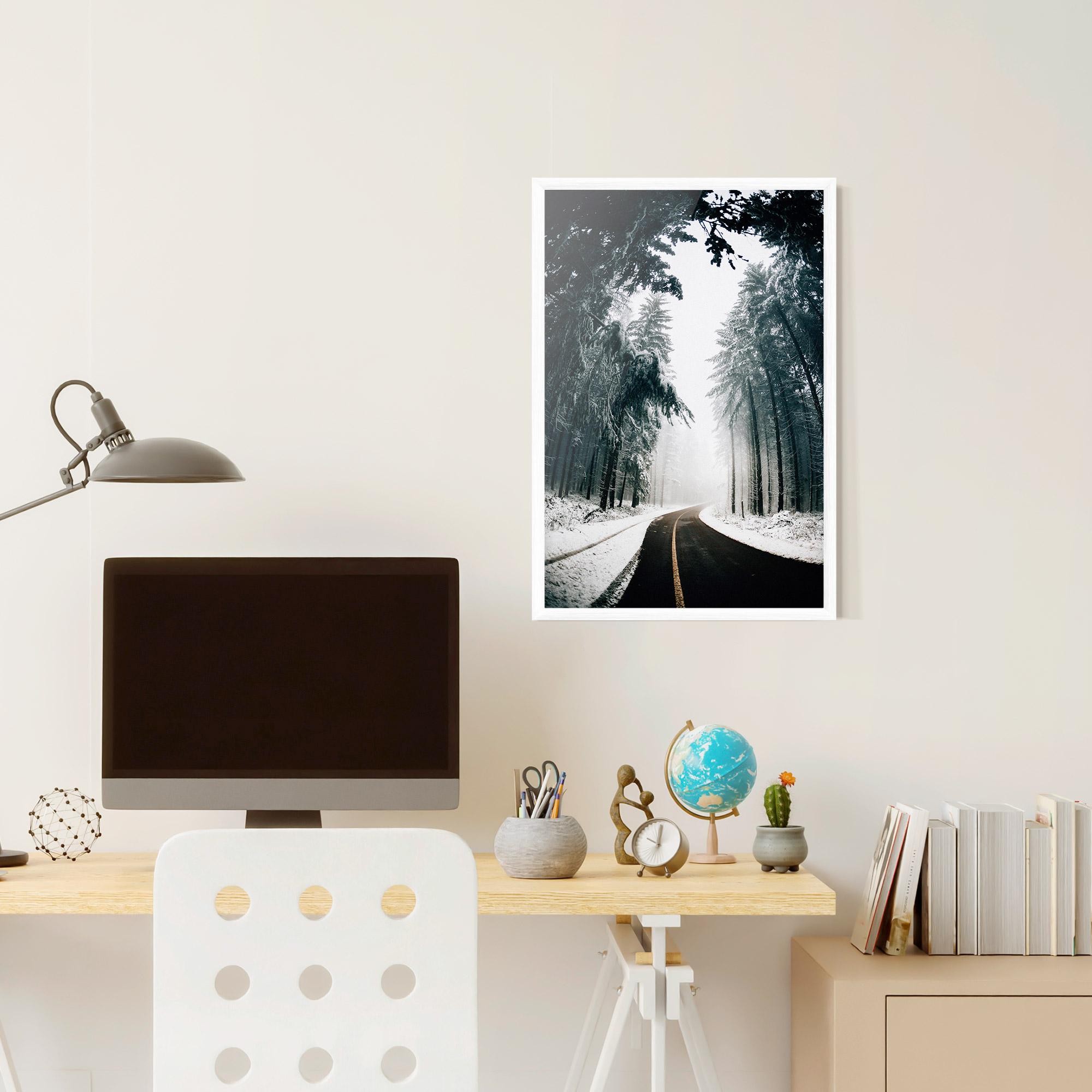 Plakat w Ramie Snow Road Dorest mockup 6