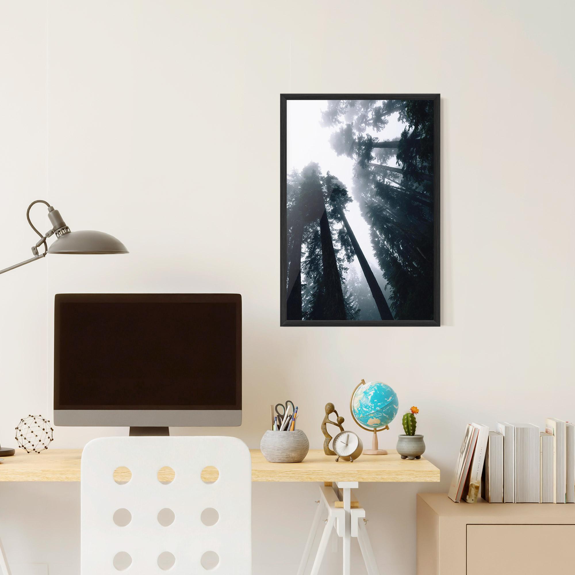 Plakat w Ramie Foggy Big Trees mockup 6