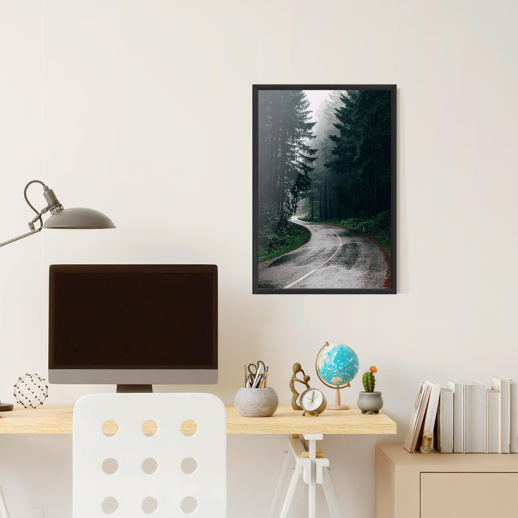 Plakat w Ramie Rainy Road Forest mockup 6