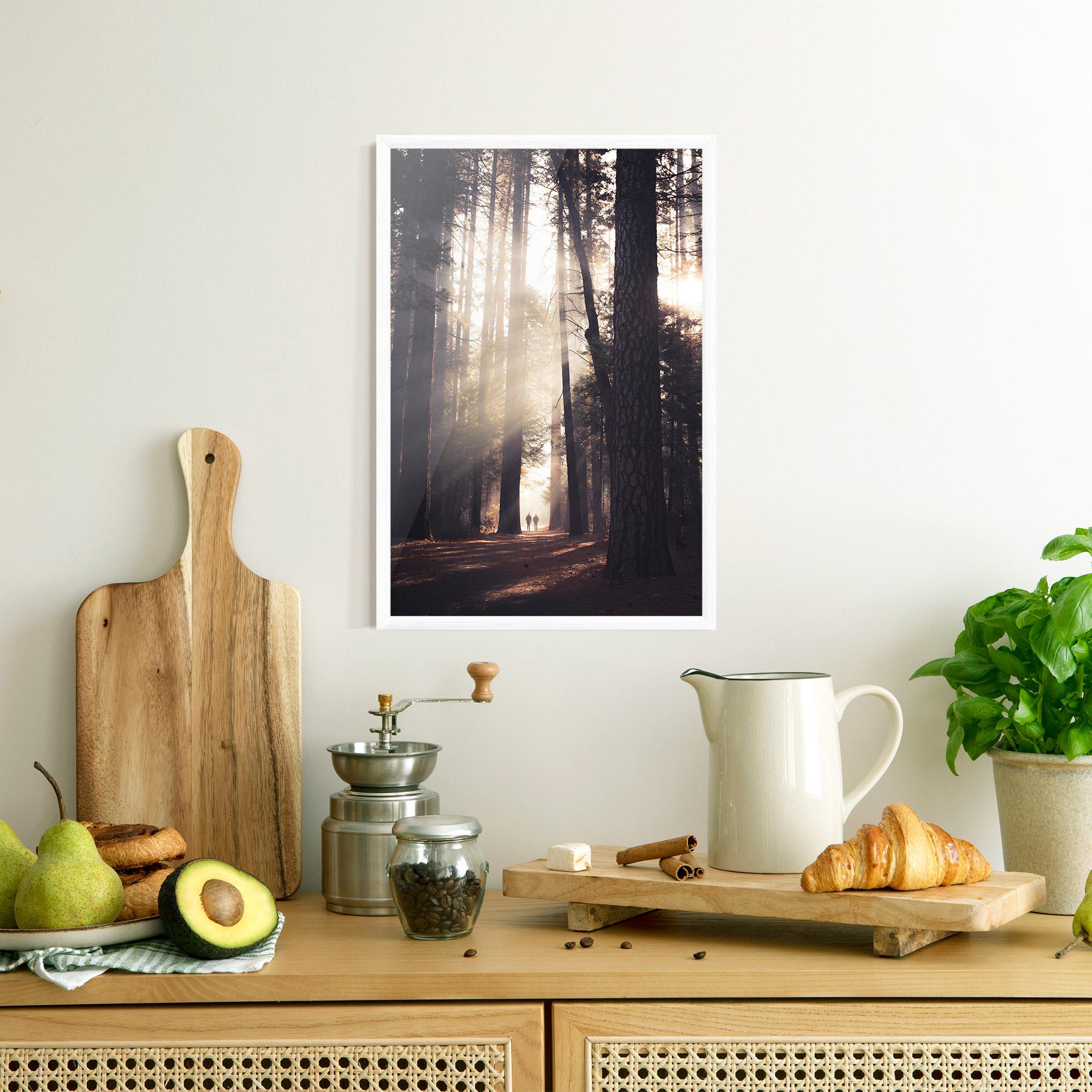 Plakat w Ramie Foggy Couple Forest mockup 8