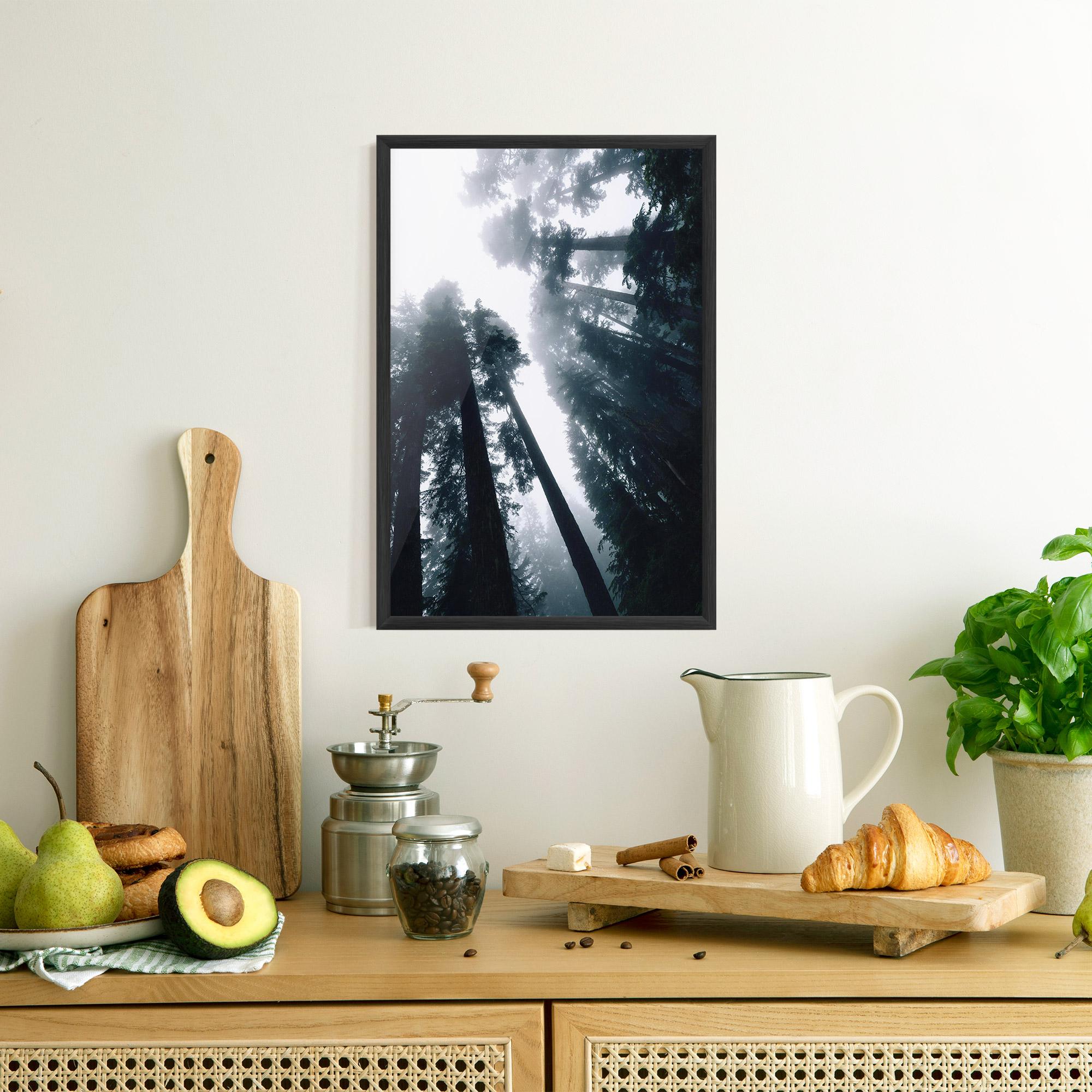 Plakat w Ramie Foggy Big Trees mockup 8