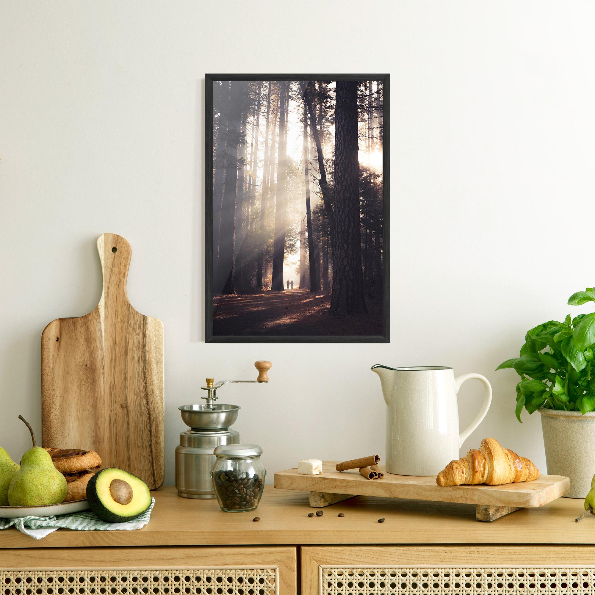 Plakat w Ramie Foggy Couple Forest mockup 8