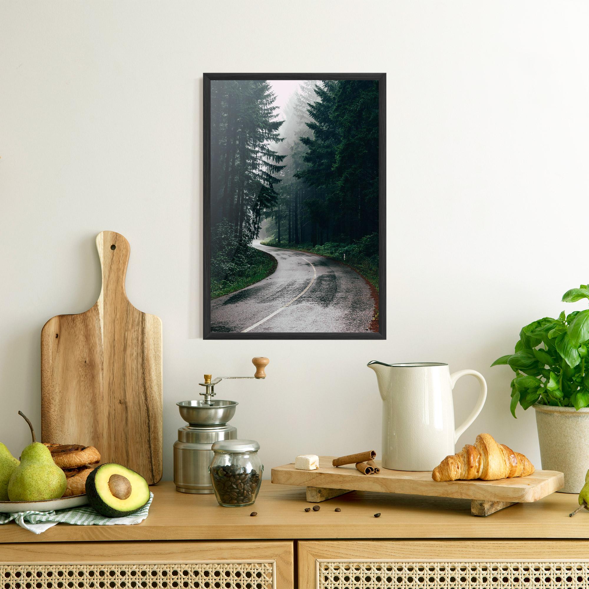 Plakat w Ramie Rainy Road Forest mockup 8
