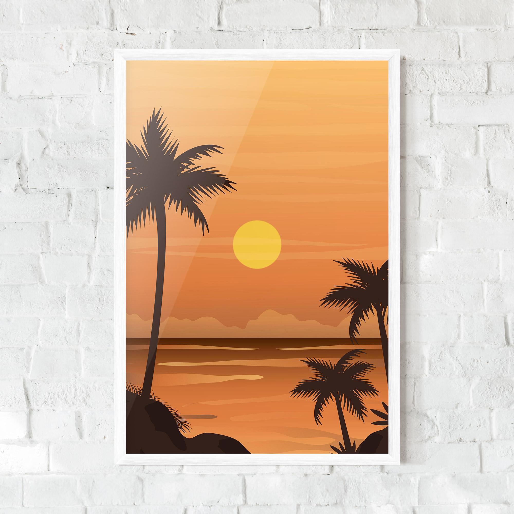 Plakat w Ramie Sunset Beach 01 mockup 0