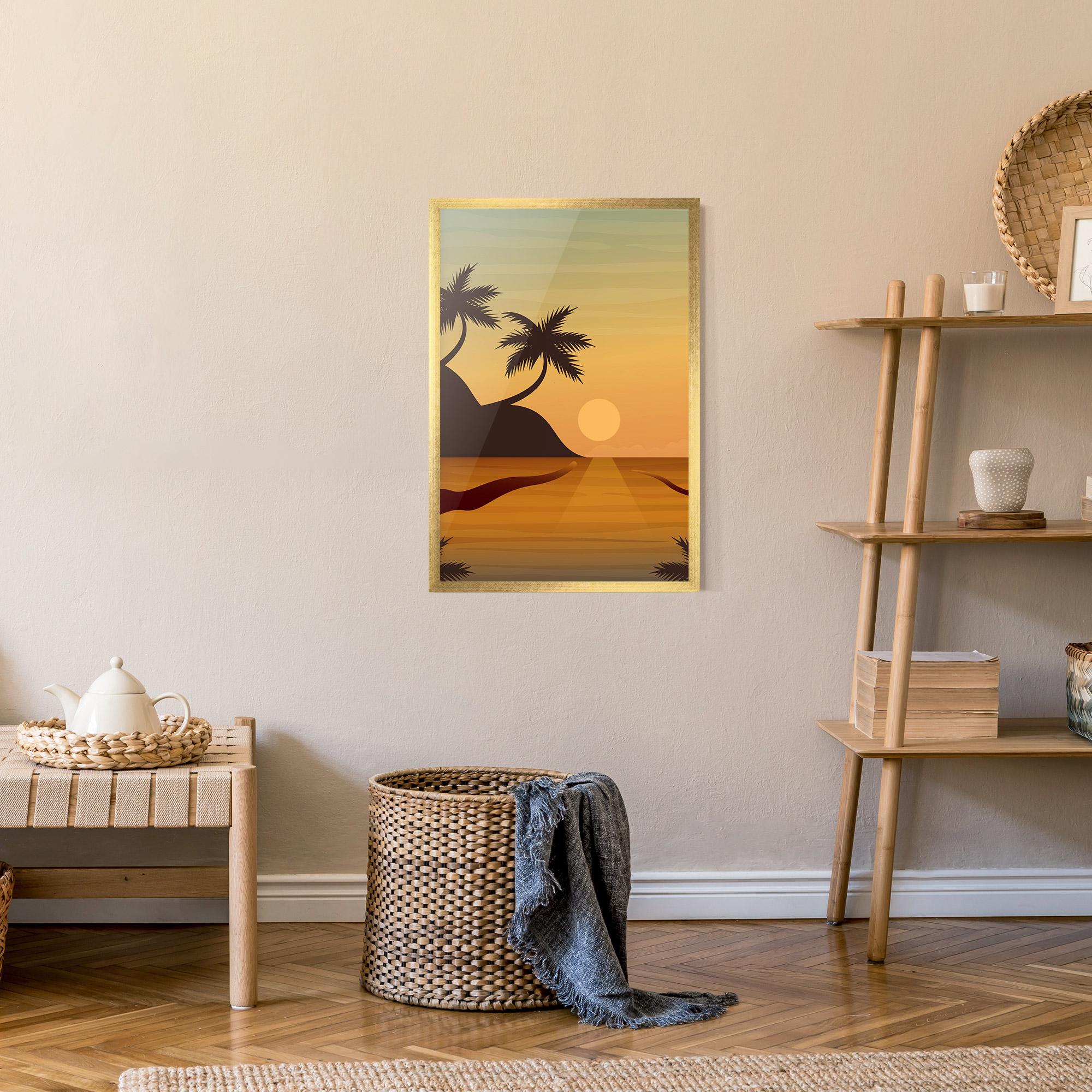 Plakat w Ramie Sunset Beach 03 mockup 9