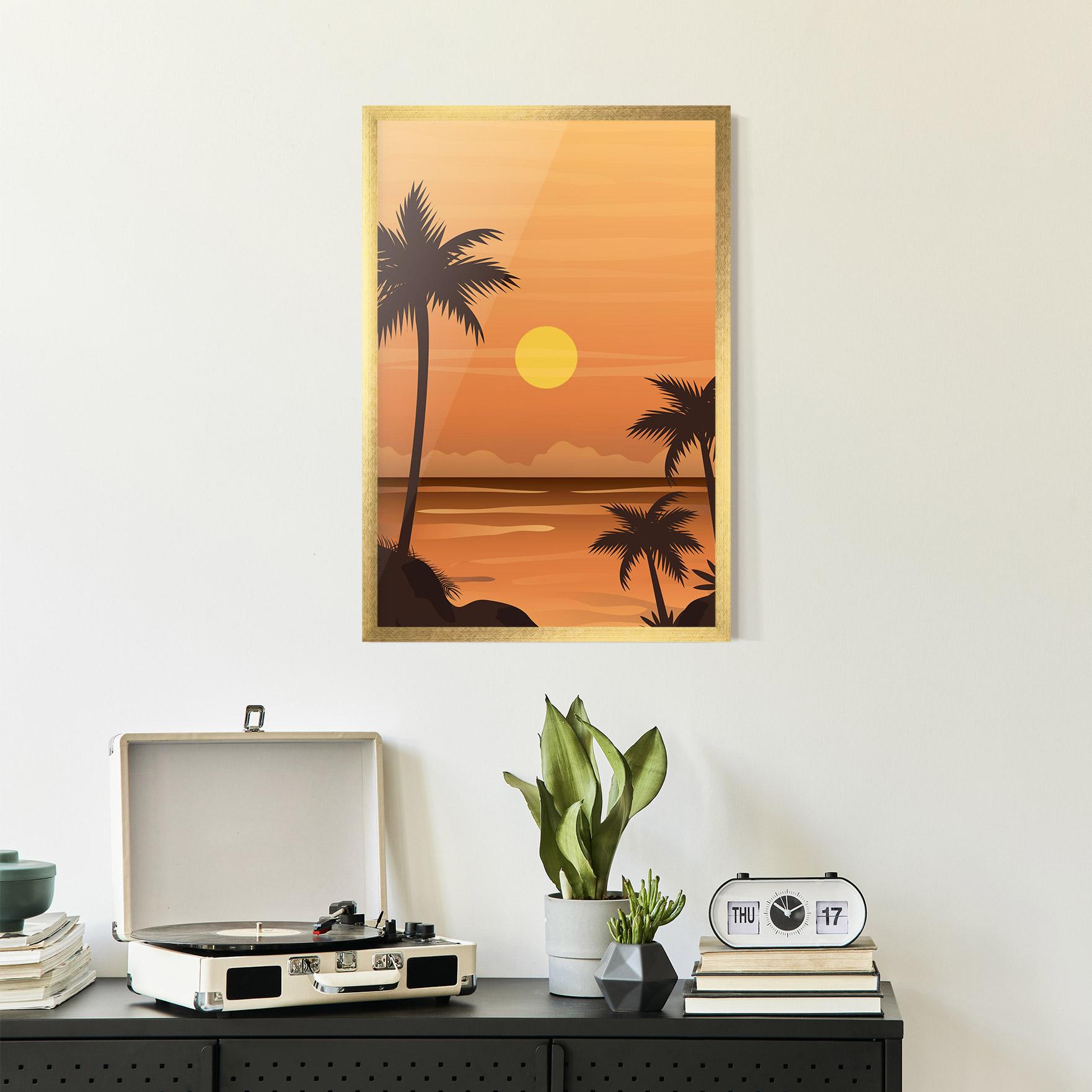 Plakat w Ramie Sunset Beach 01 mockup 2