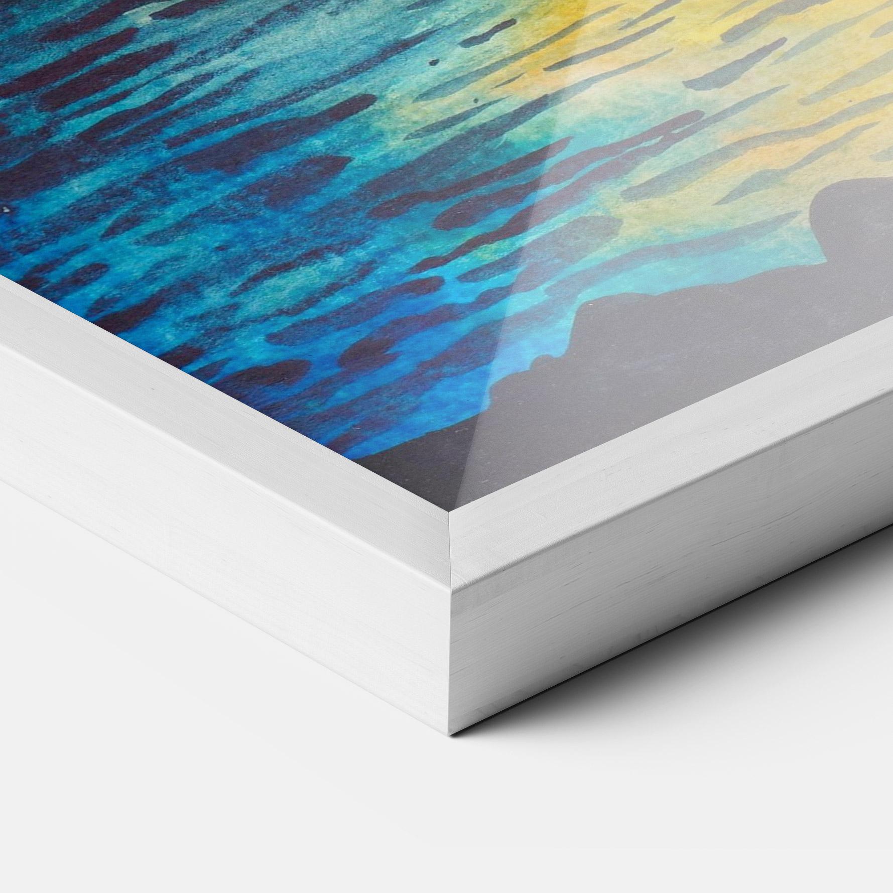 Plakat w Ramie Sunset Watercolor Tree mockup 3