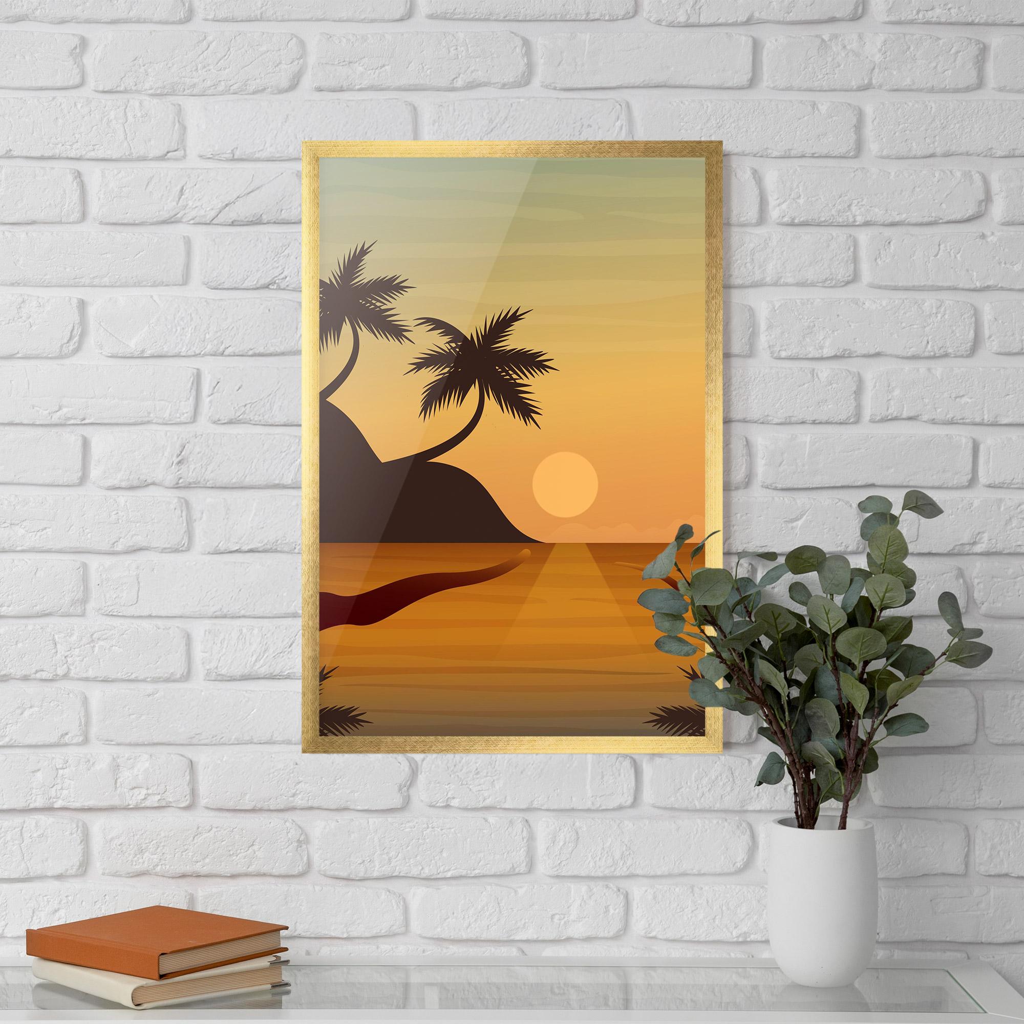Plakat w Ramie Sunset Beach 03 mockup 5
