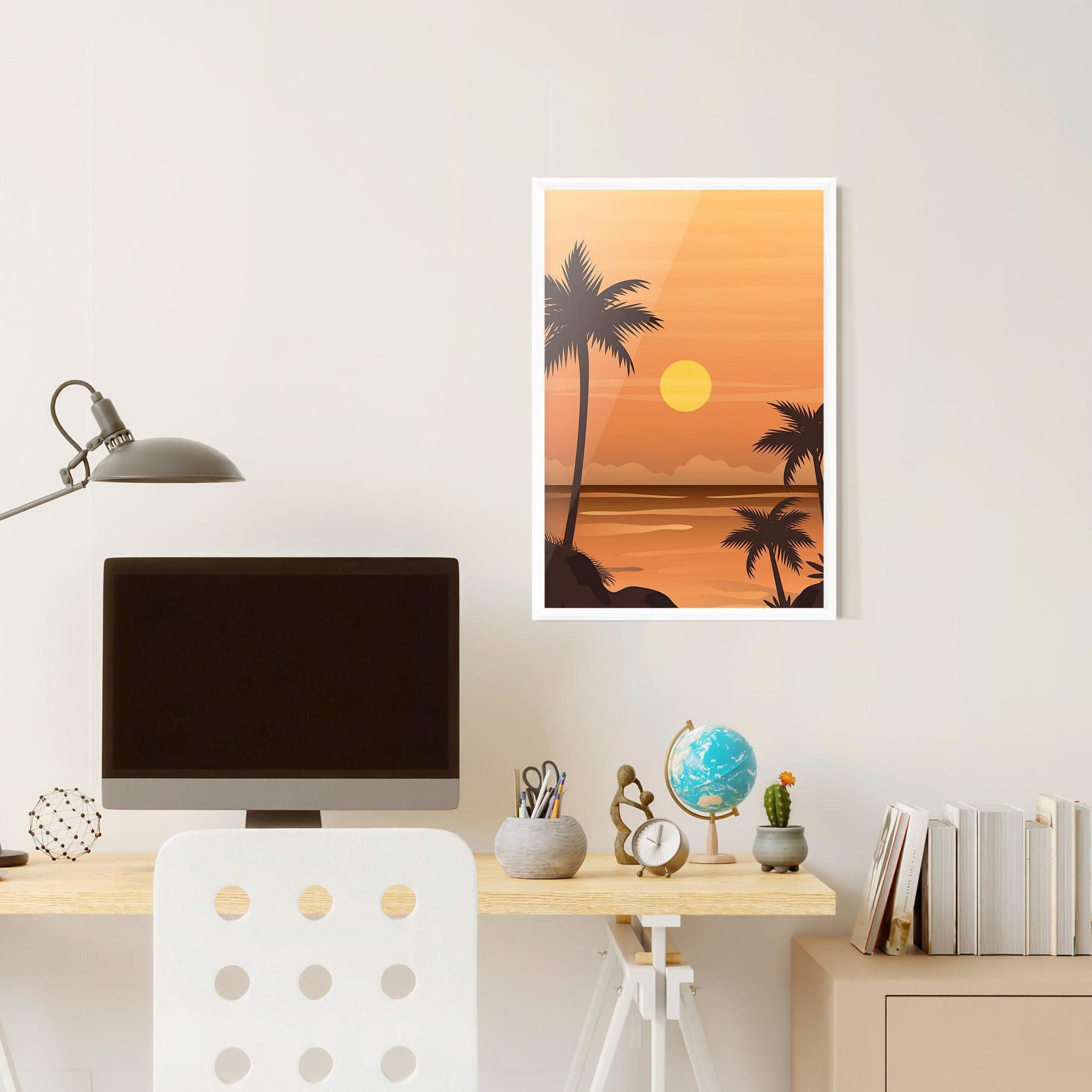 Plakat w Ramie Sunset Beach 01 mockup 6