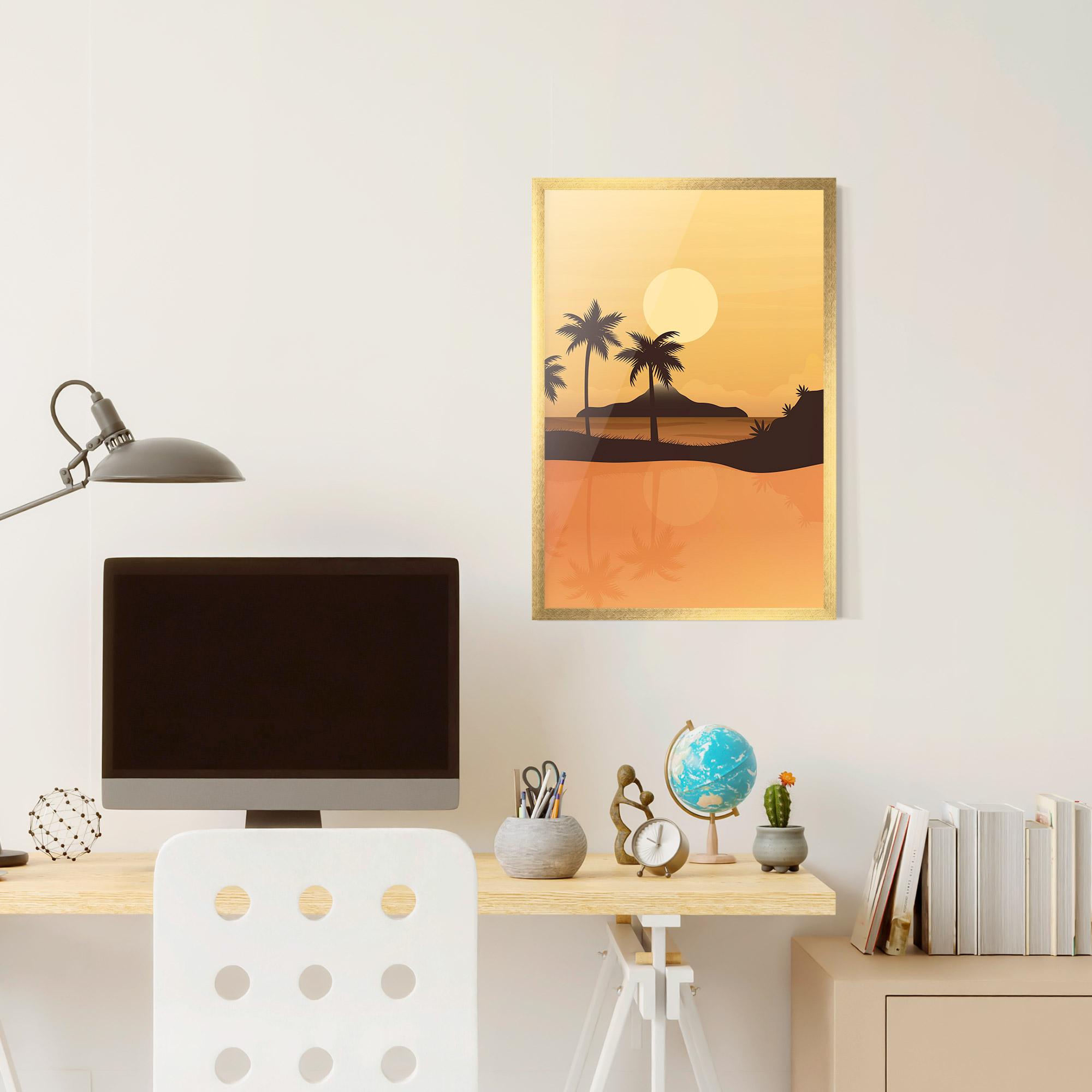 Plakat w Ramie Sunset Beach 02 mockup 6