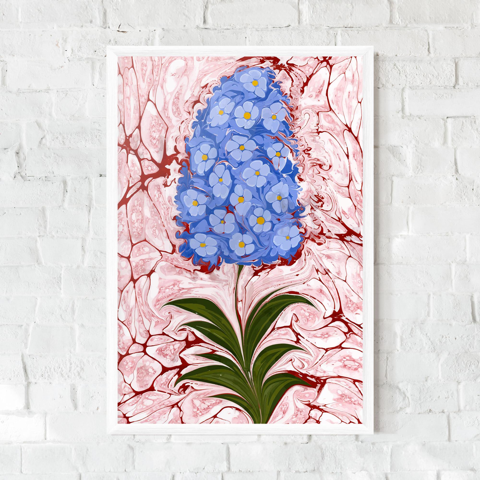 Plakat w Ramie Blue Spring Flower mockup 0