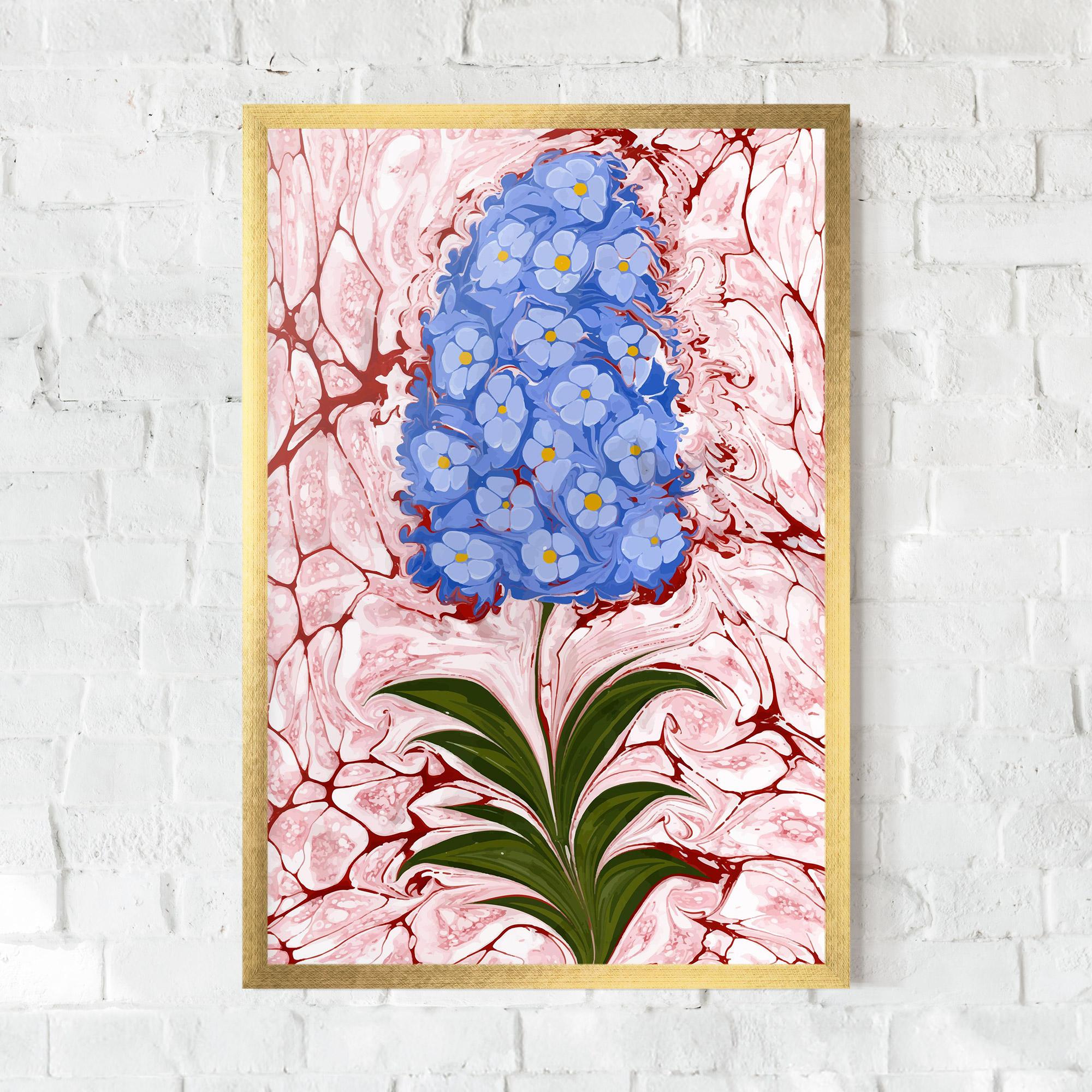 Plakat w Ramie Blue Spring Flower mockup 0
