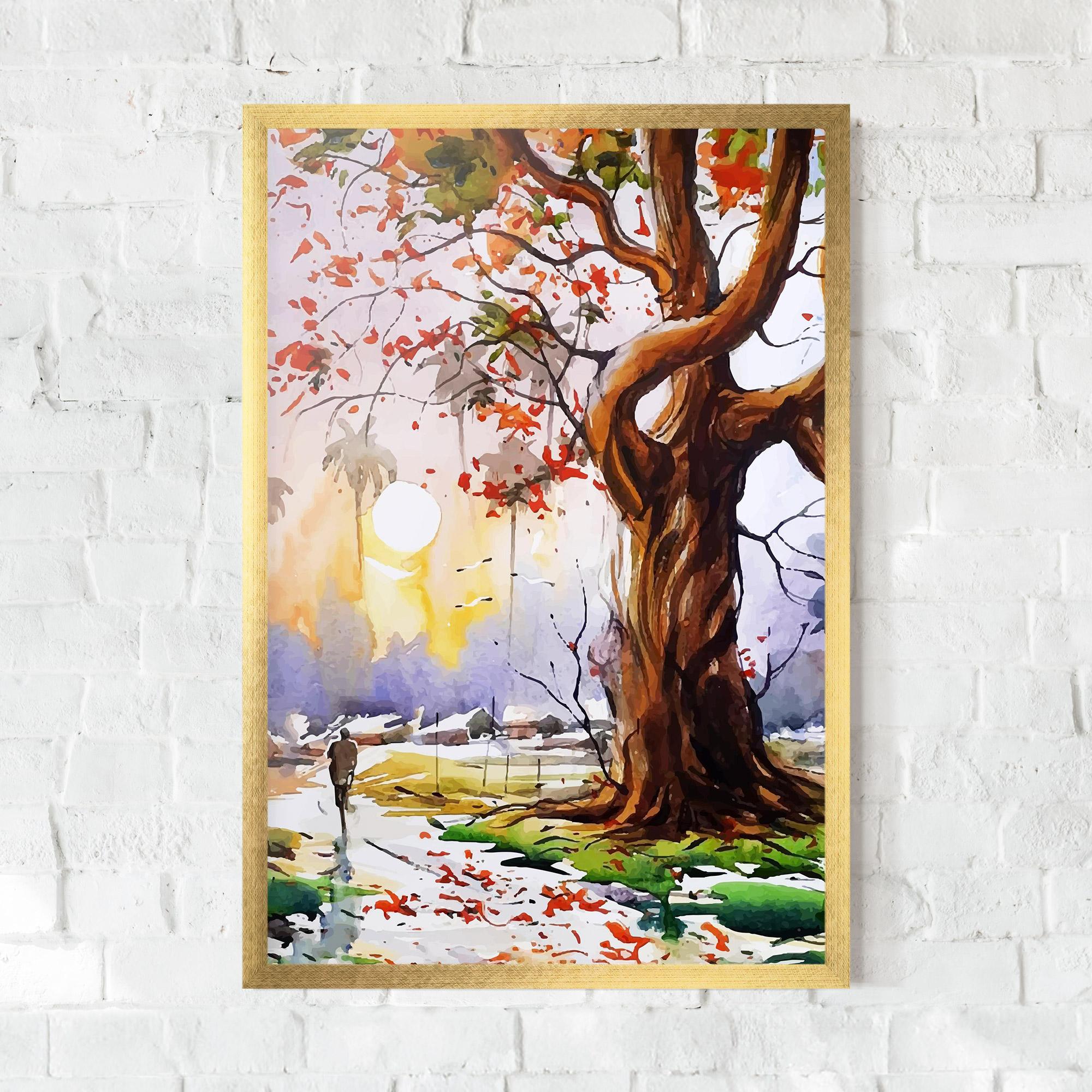 Plakat w Ramie Watercolor Spring Tree mockup 0